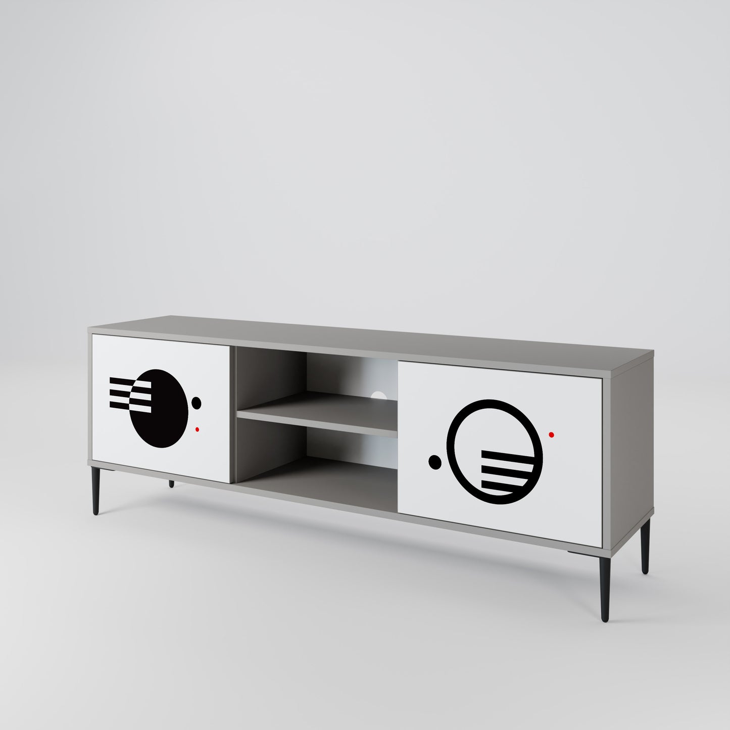 BLACK AND WHITE COMBINATION Έπιπλο τηλεόρασης 2-θυρών