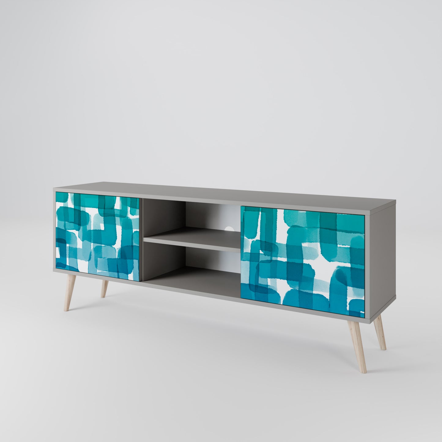 TURQUOISE RECTANGLES Έπιπλο τηλεόρασης 2-θυρών
