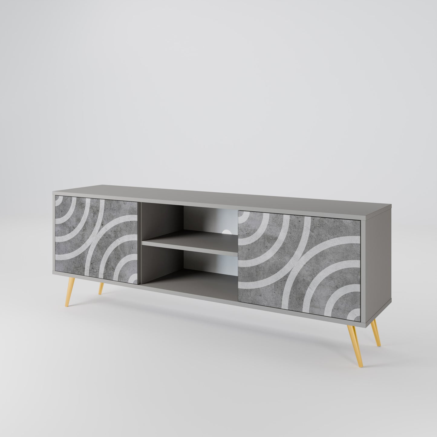 CIRCLE CONCRETE Έπιπλο τηλεόρασης 2-θυρών