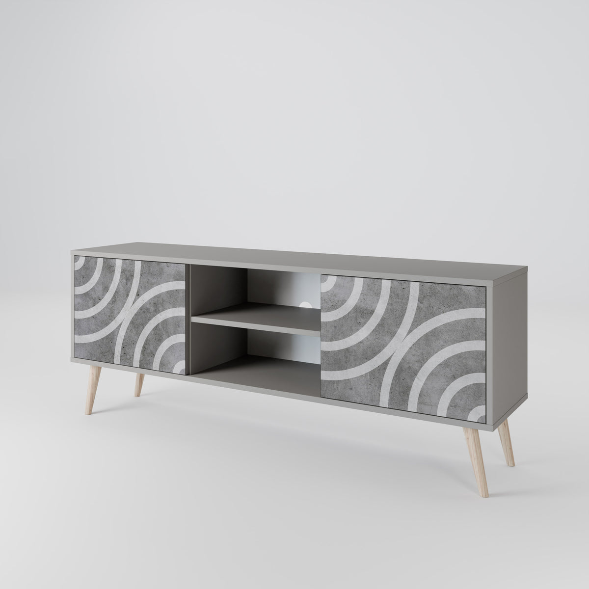 CIRCLE CONCRETE Έπιπλο τηλεόρασης 2-θυρών