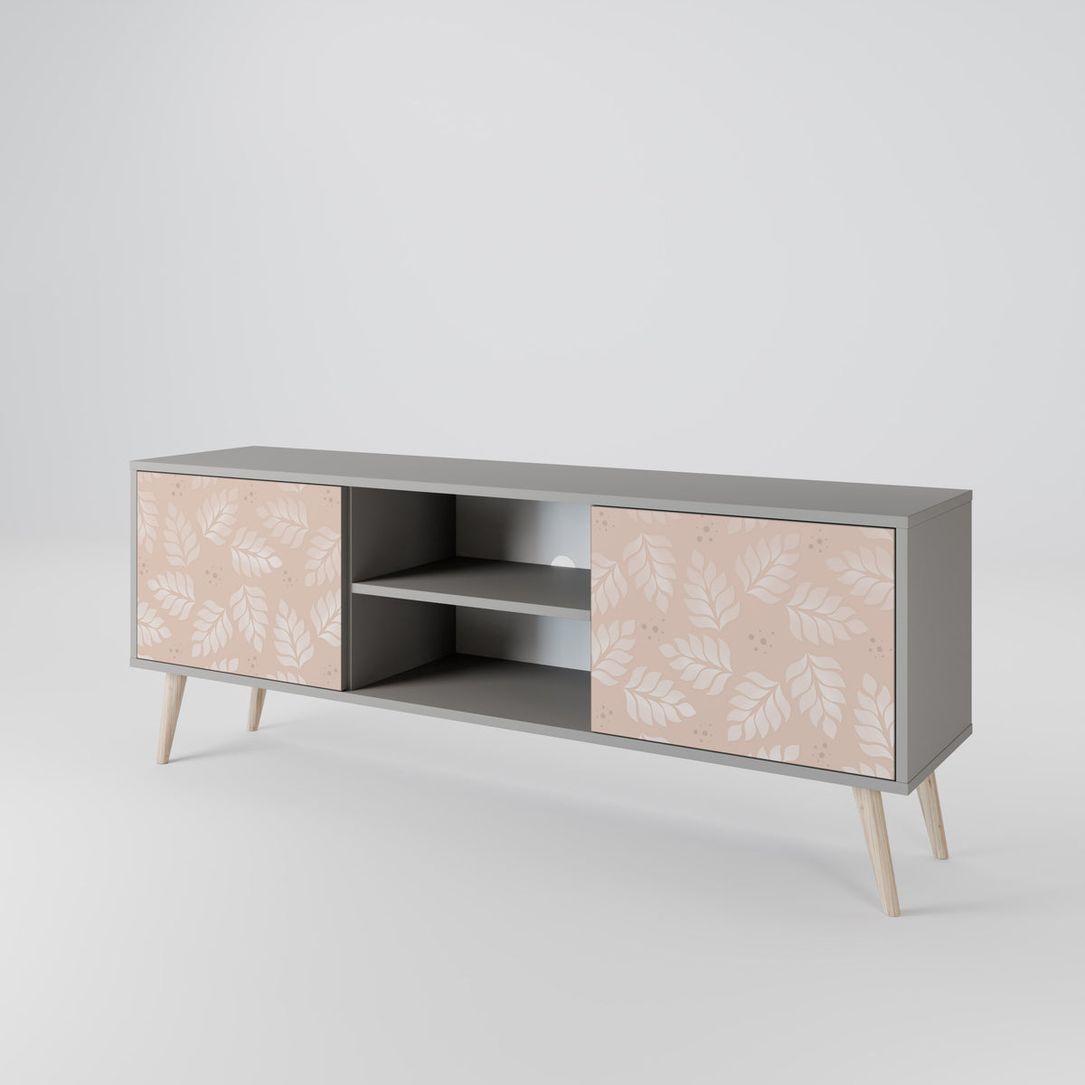 LEAVES ON BEIGE 2-Door TV Cabinet