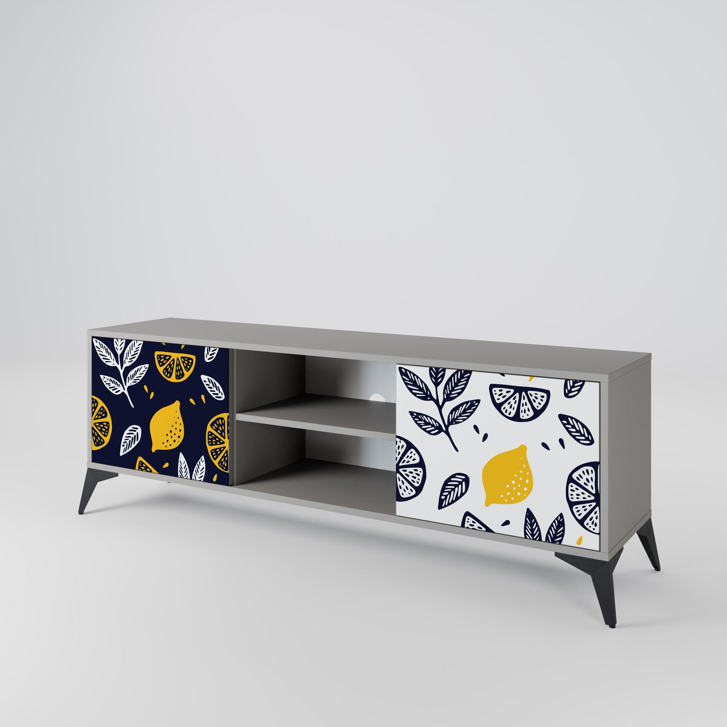 CITRUS BLACK AND WHITE Έπιπλο τηλεόρασης 2-θυρών