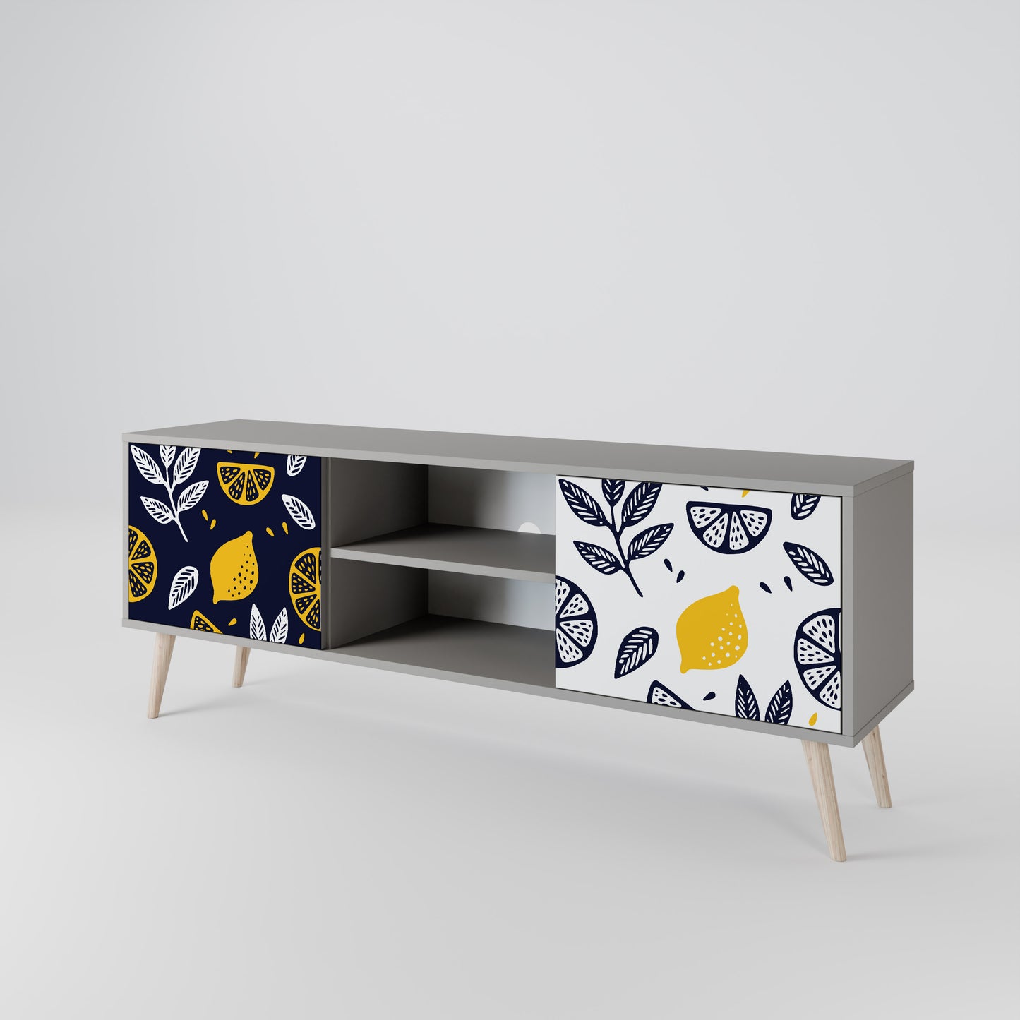 CITRUS BLACK AND WHITE Έπιπλο τηλεόρασης 2-θυρών