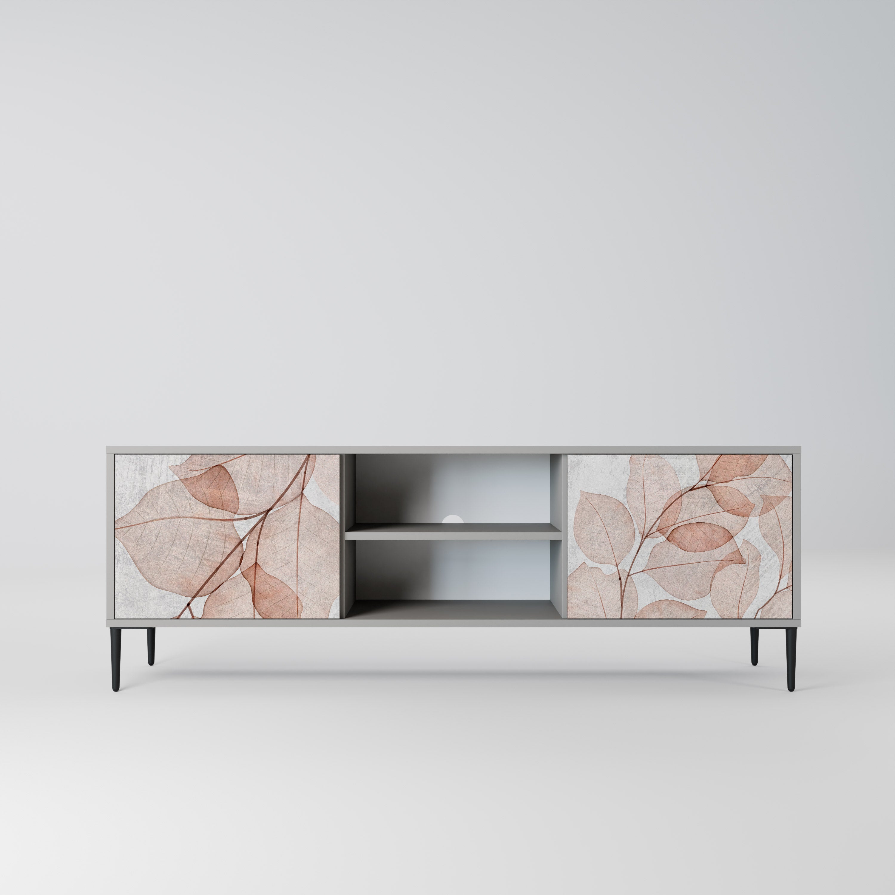 AUTUMN FRAGILITY 2-Door TV Stand in Grey Finish