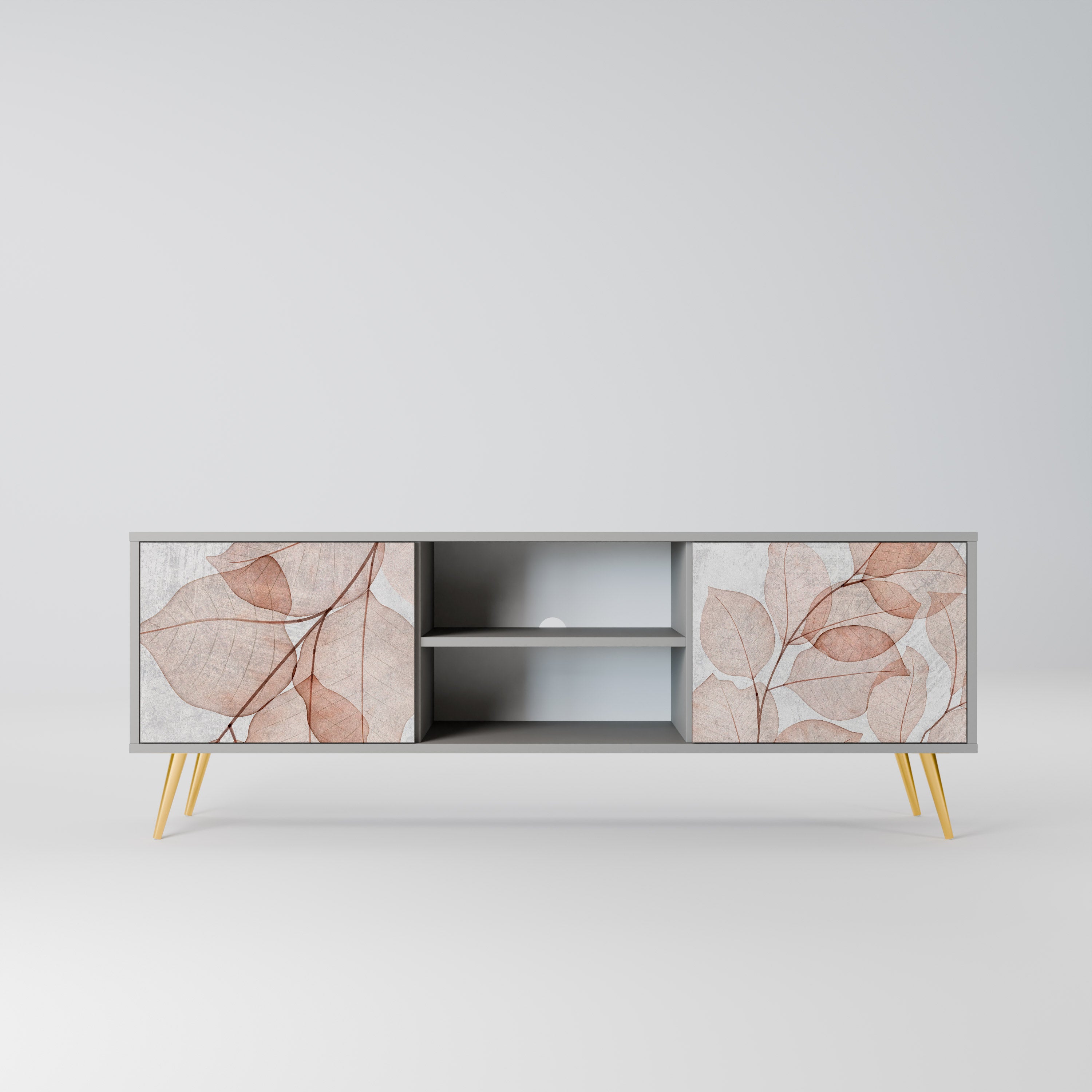 AUTUMN FRAGILITY 2-Door TV Stand in Grey Finish