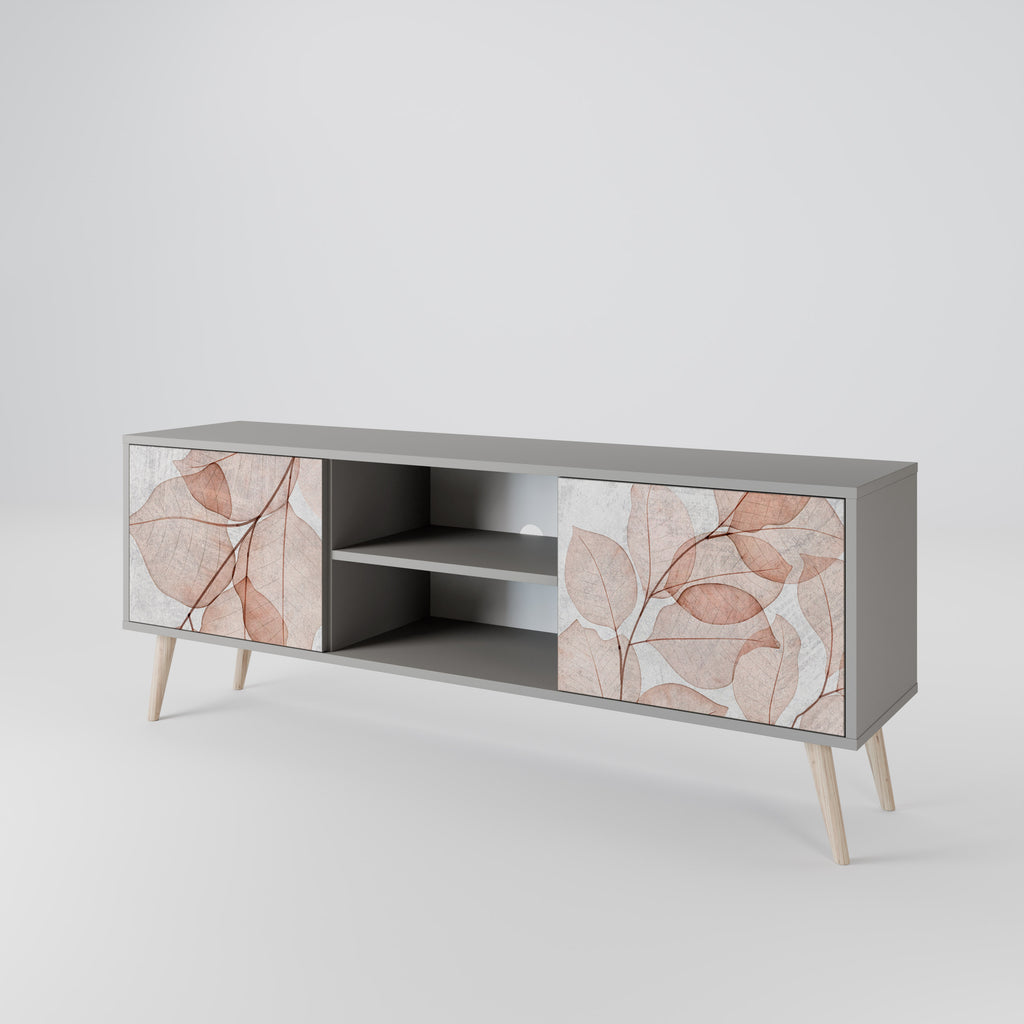 AUTUMN FRAGILITY 2-Door TV Stand in Grey Finish
