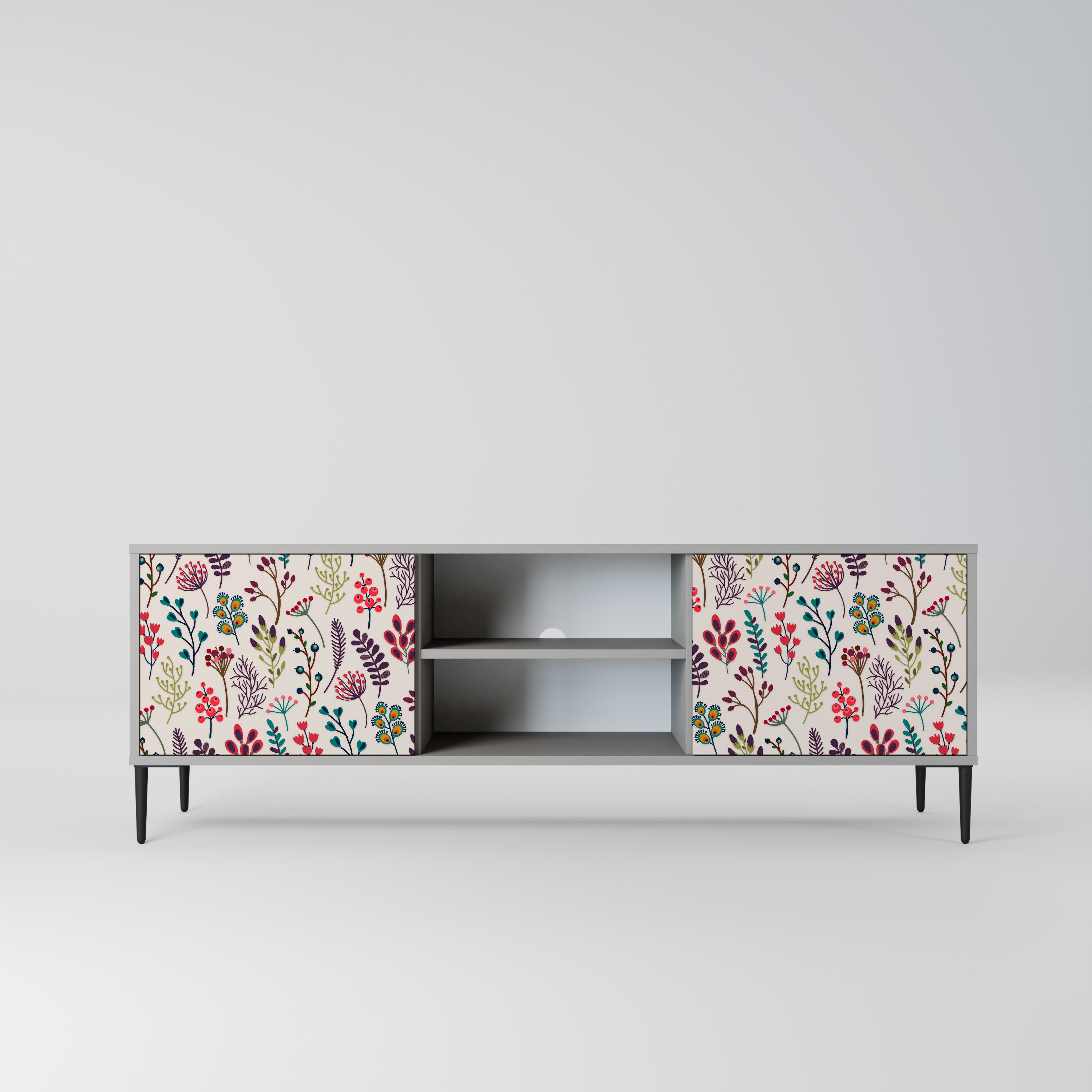 AUTUMN SUNDRIES 2-Door TV Stand in Grey Finish
