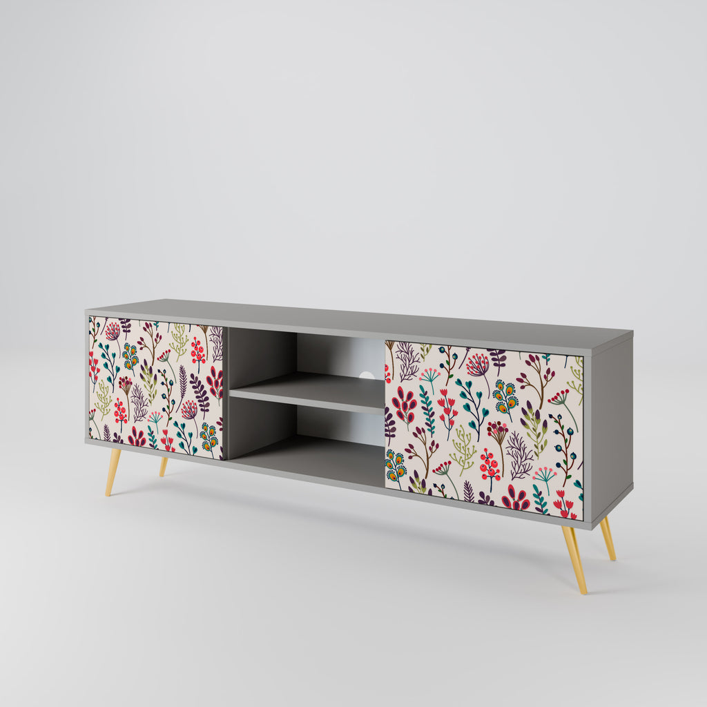 AUTUMN SUNDRIES 2-Door TV Stand in Grey Finish