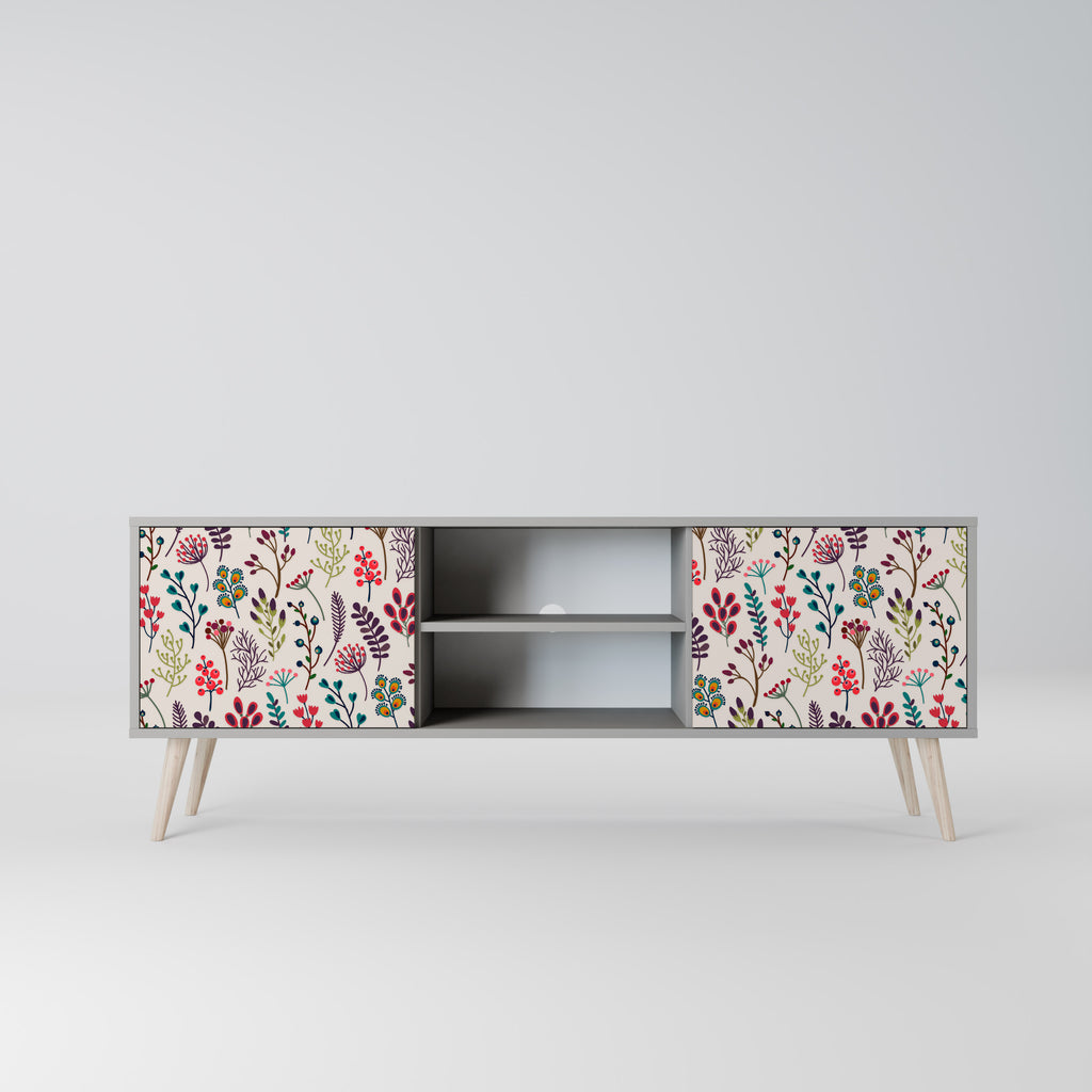 AUTUMN SUNDRIES 2-Door TV Stand in Grey Finish
