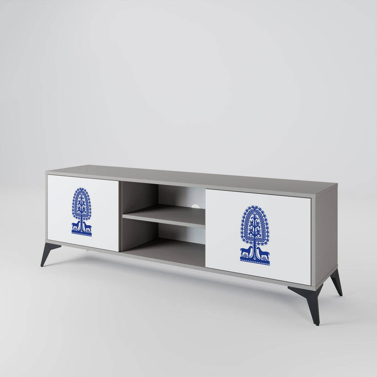 POLISH FOLK ART 2-Door TV Cabinet
