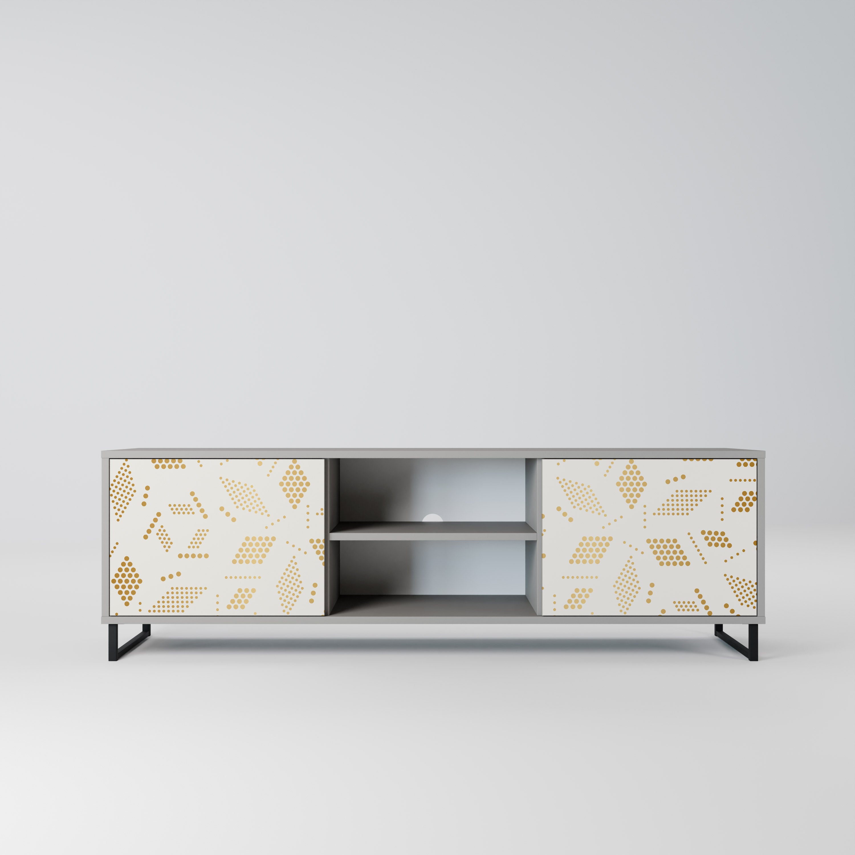 SPOTTED DAZE 2-Door TV Stand in Grey Finish