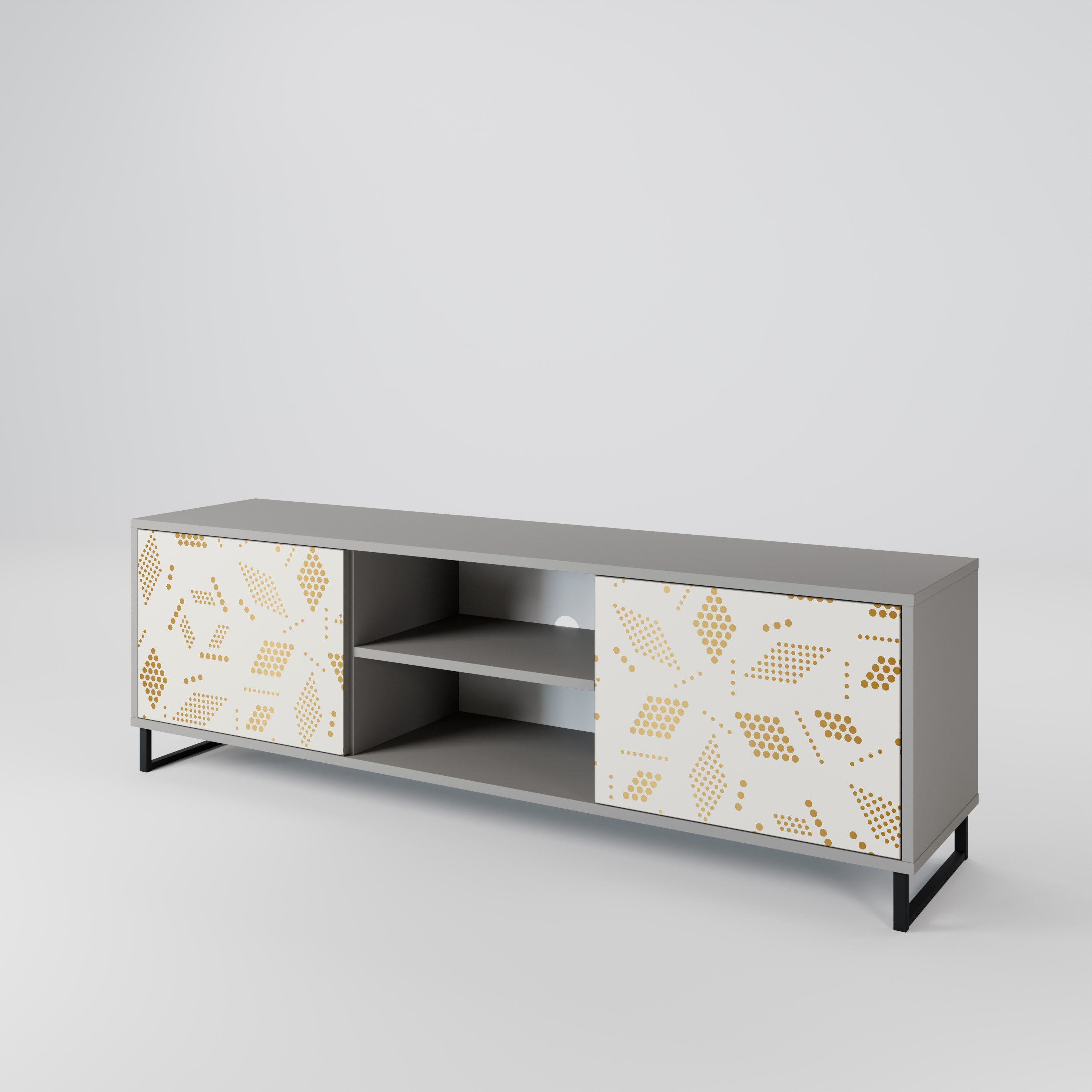 SPOTTED DAZE 2-Door TV Stand in Grey Finish