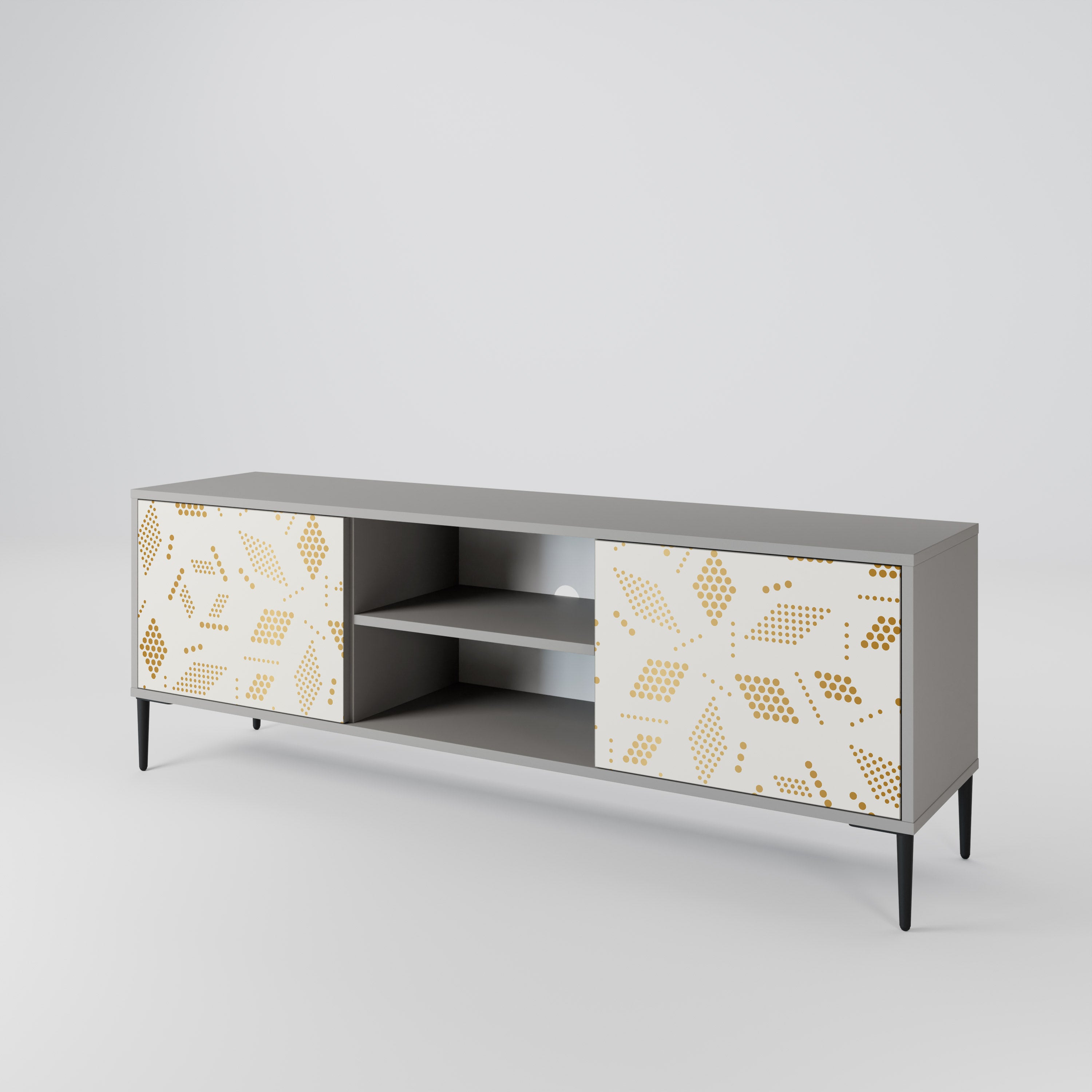 SPOTTED DAZE 2-Door TV Stand in Grey Finish