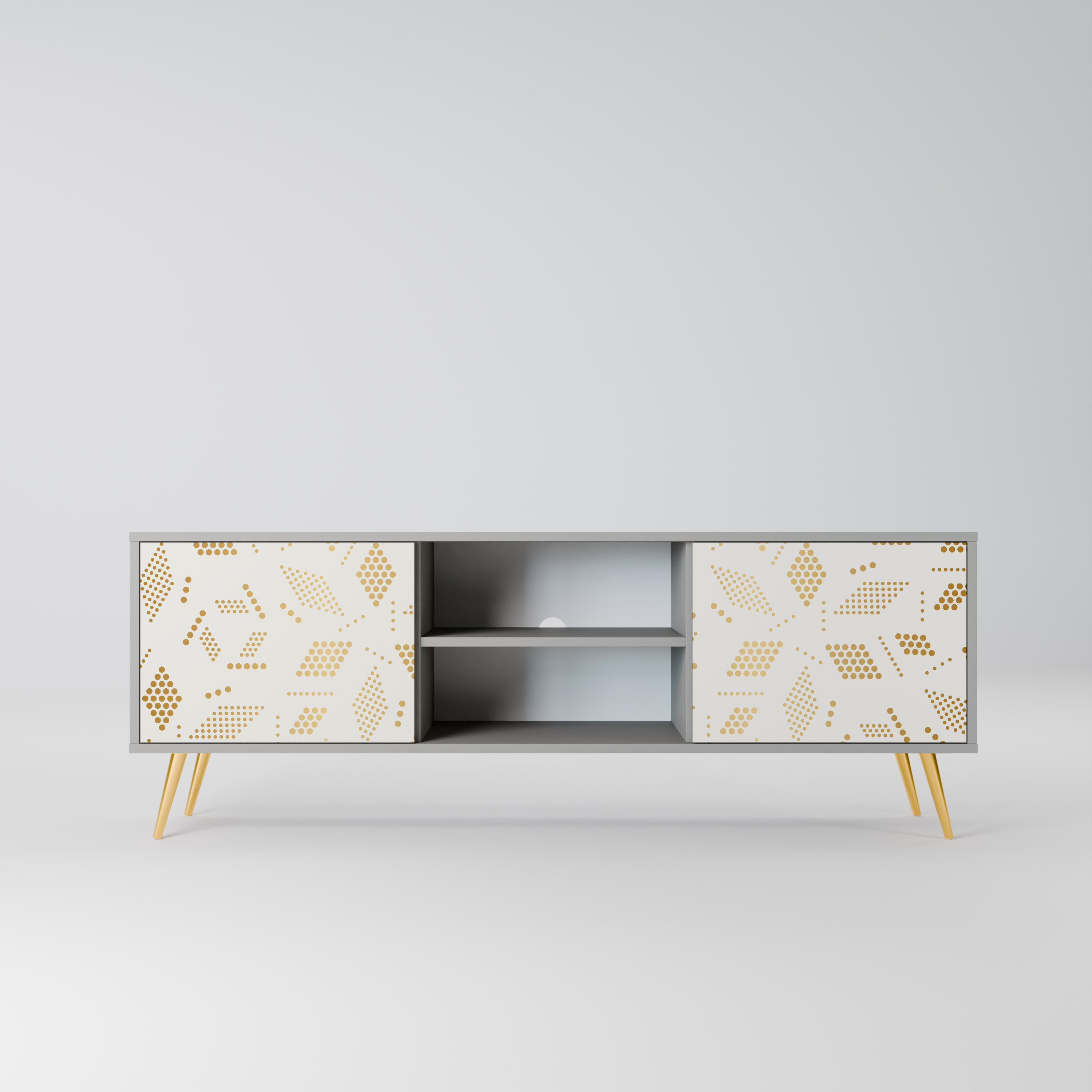 SPOTTED DAZE 2-Door TV Stand in Grey Finish