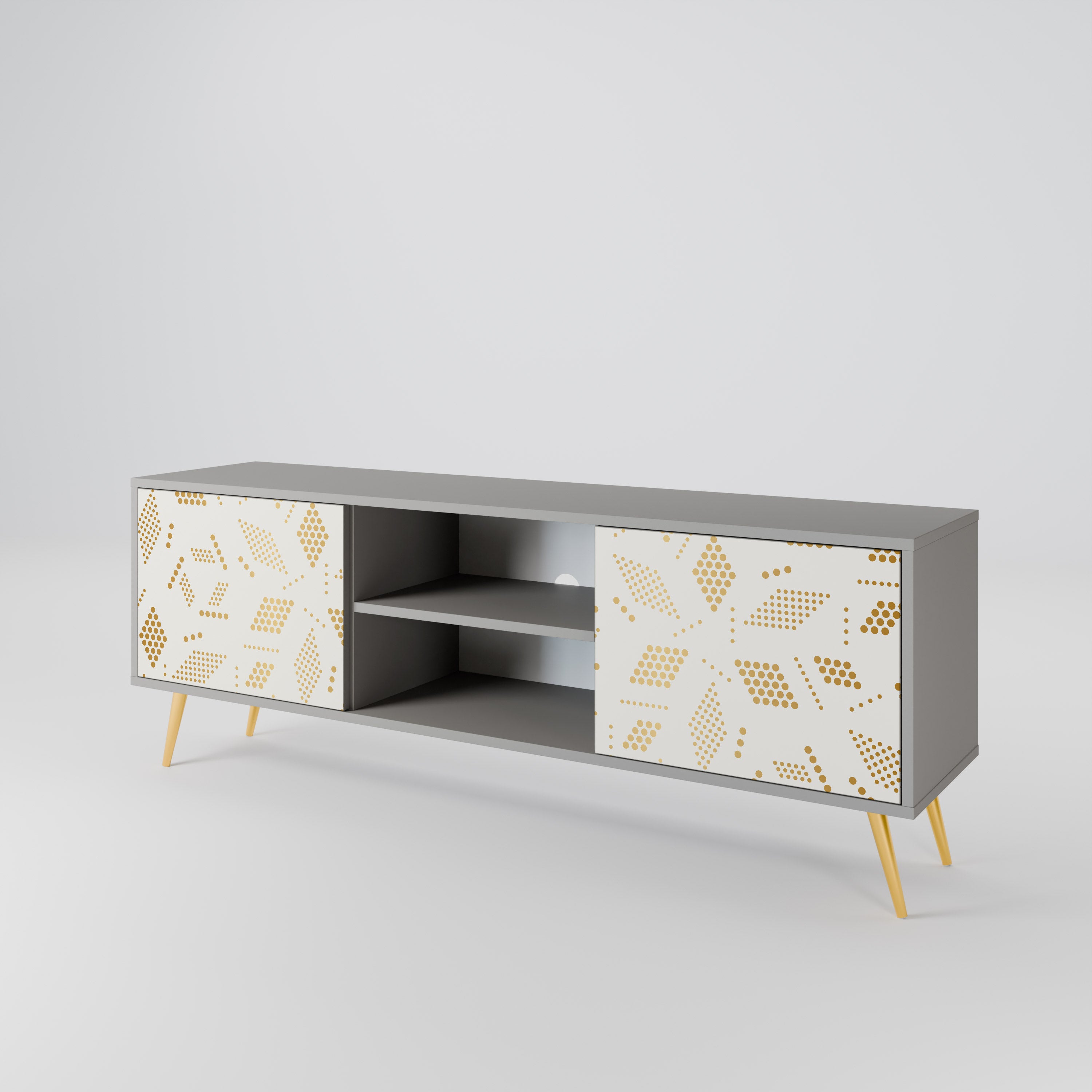 SPOTTED DAZE 2-Door TV Stand in Grey Finish