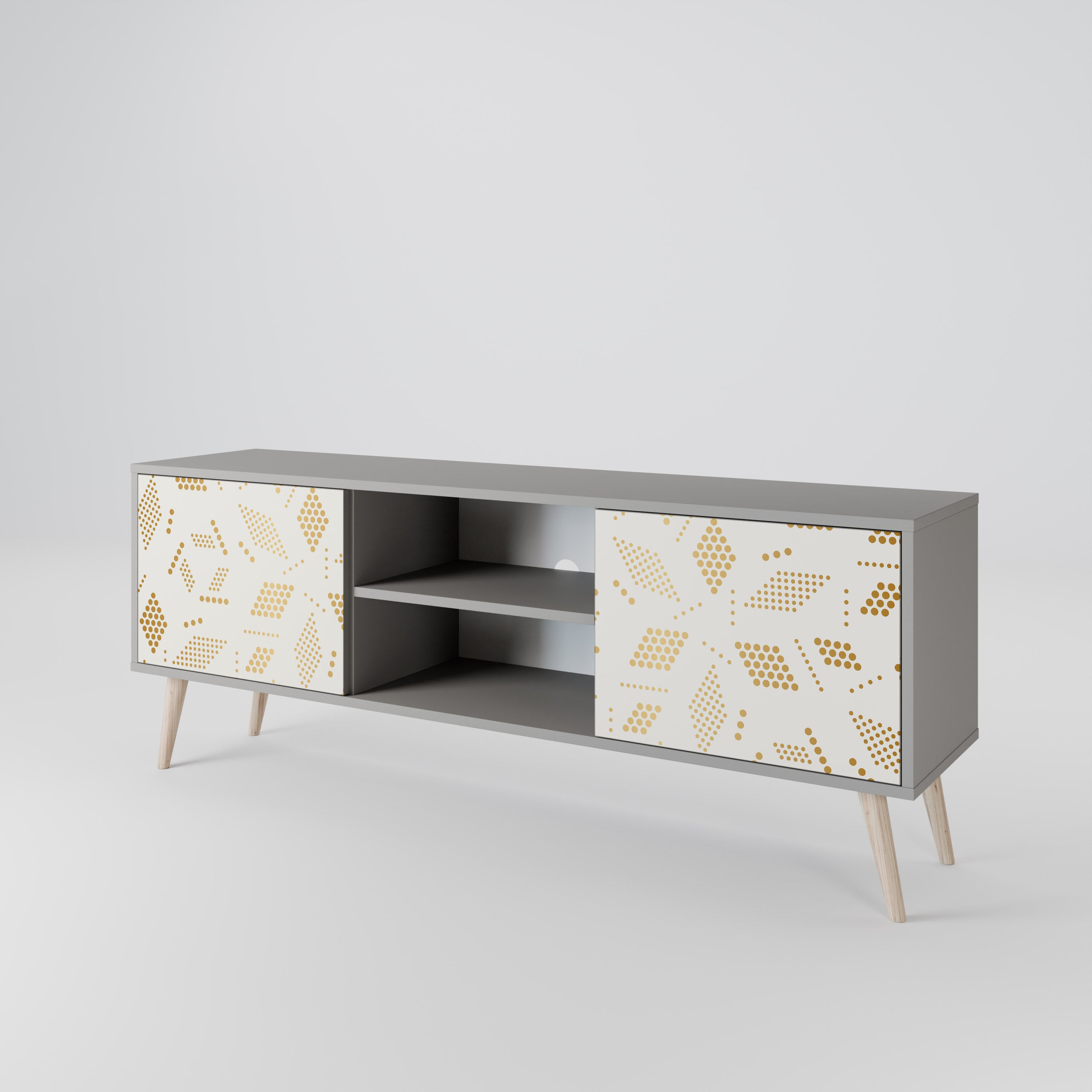 SPOTTED DAZE 2-Door TV Stand in Grey Finish