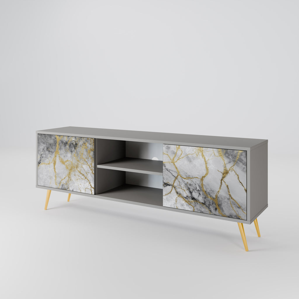 TIMELESS GLIDE 2-Door TV Stand in Grey Finish