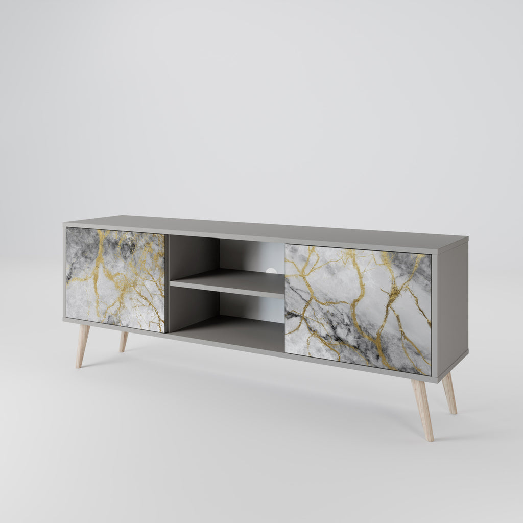 TIMELESS GLIDE 2-Door TV Stand in Grey Finish