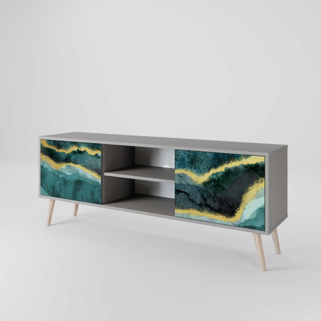 GOLDRUSH ODYSSEY 2-Door TV Stand in Grey Finish