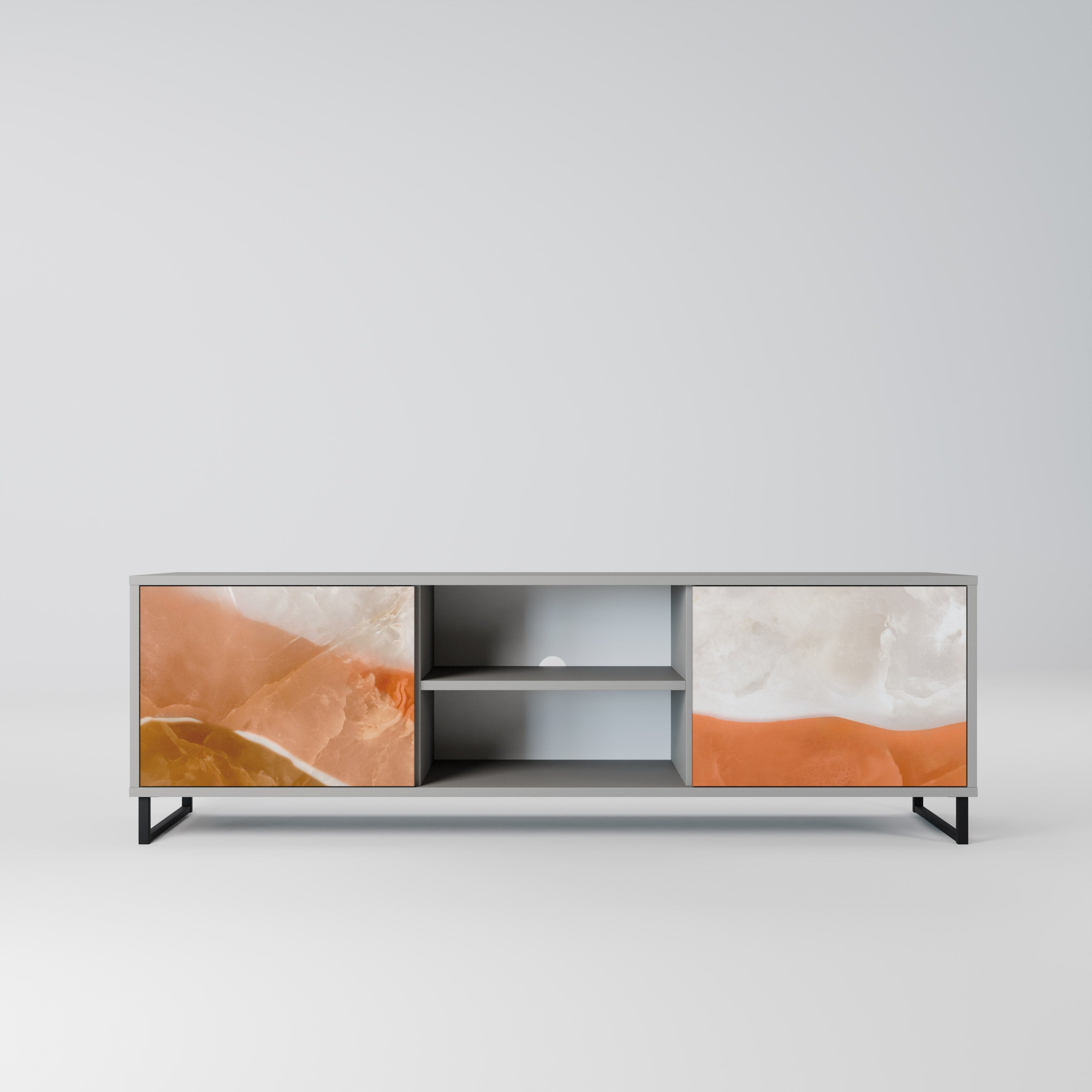 SANDHILLS SPLENDOUR 2-Door TV Stand in Grey Finish