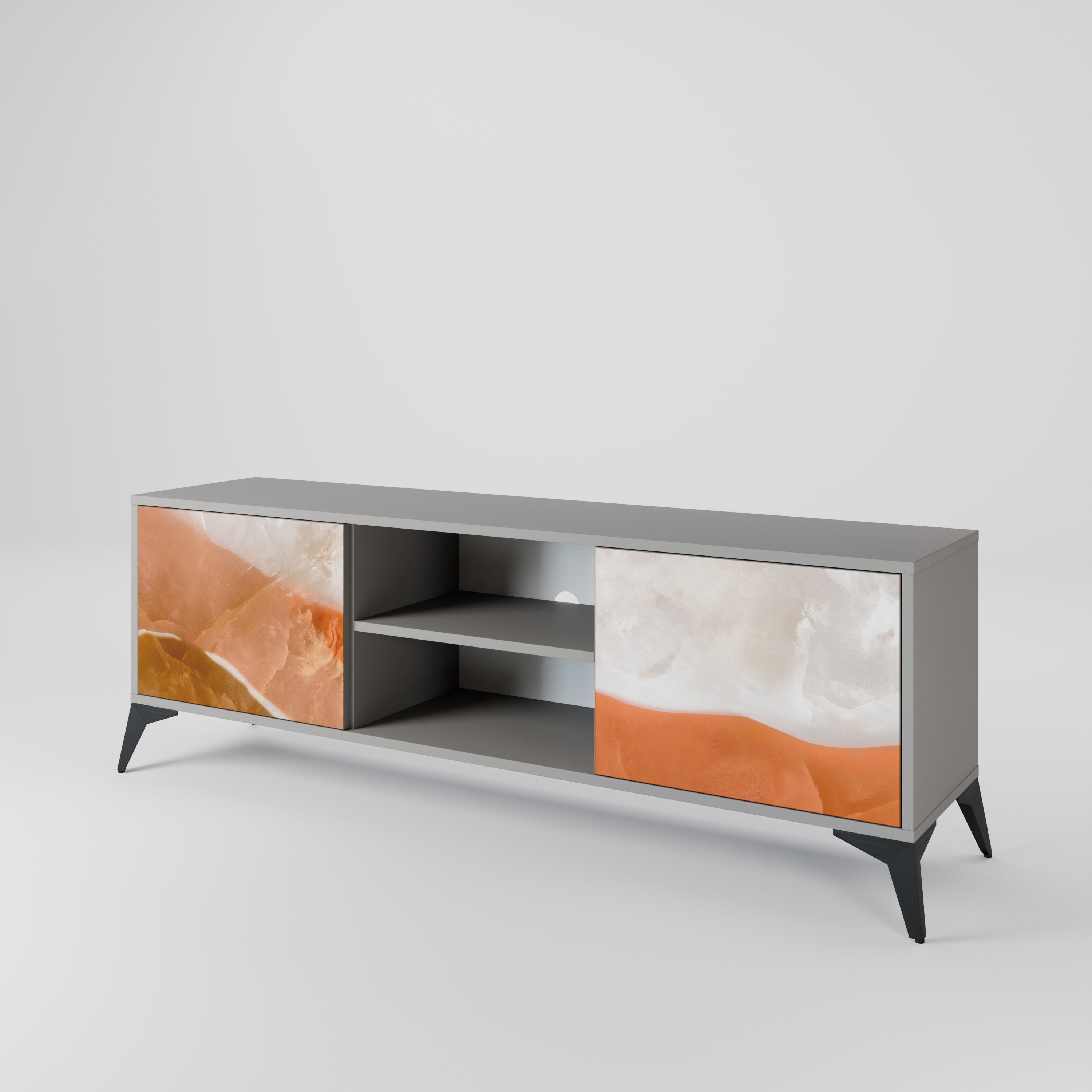 SANDHILLS SPLENDOUR 2-Door TV Stand in Grey Finish