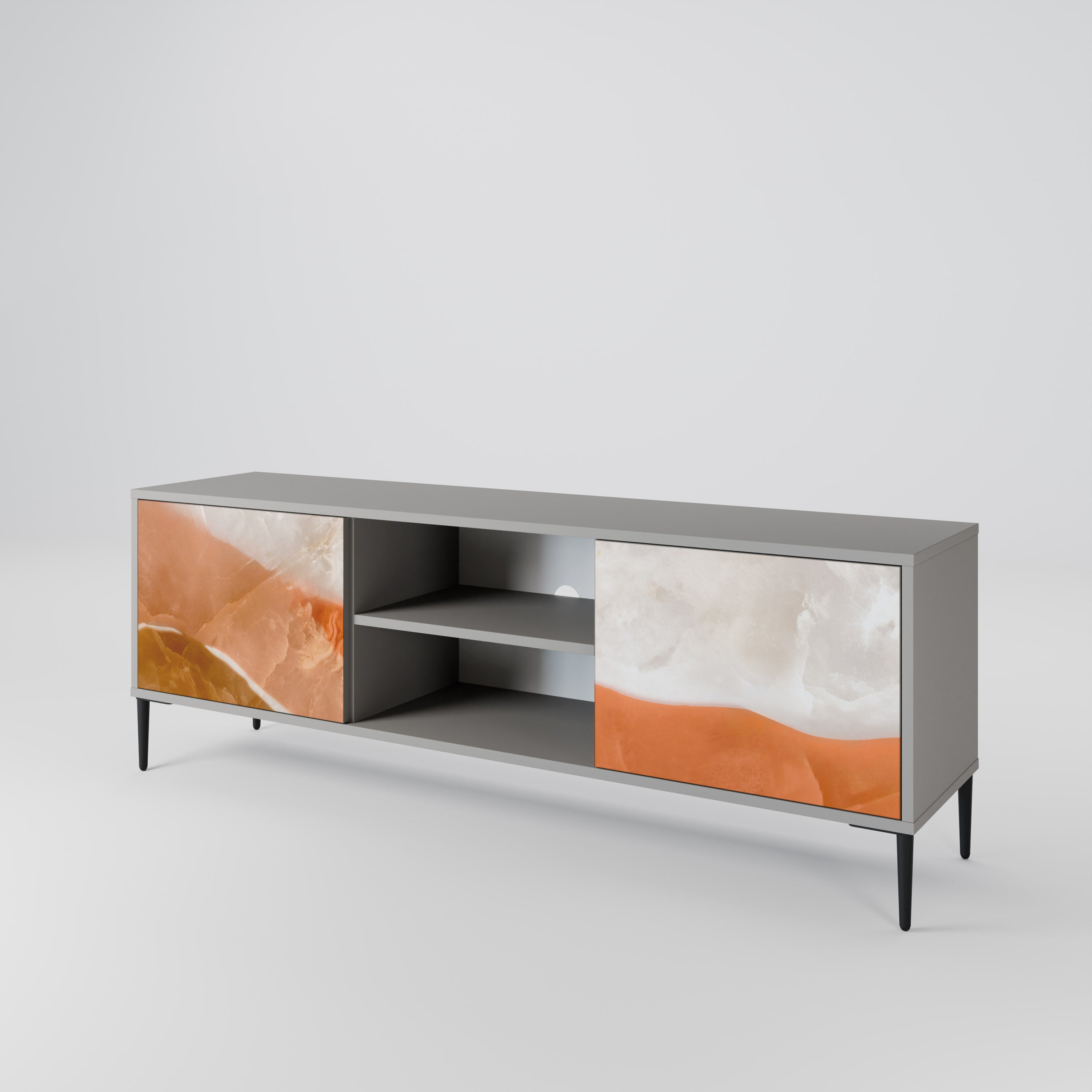 SANDHILLS SPLENDOUR 2-Door TV Stand in Grey Finish