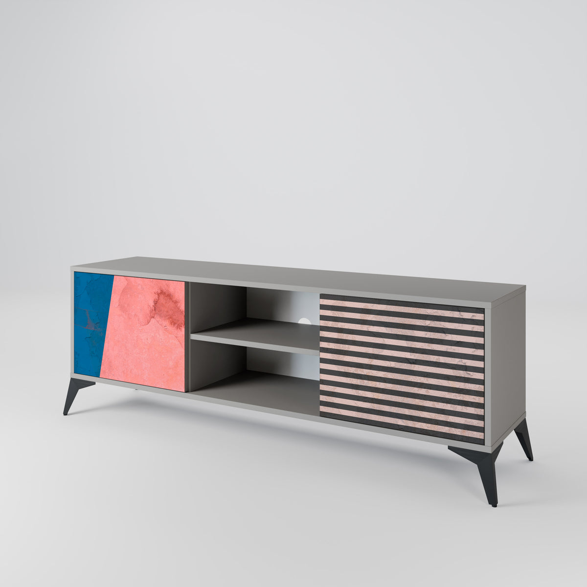 GLAMOROUS STRIPE 2-Door TV Cabinet