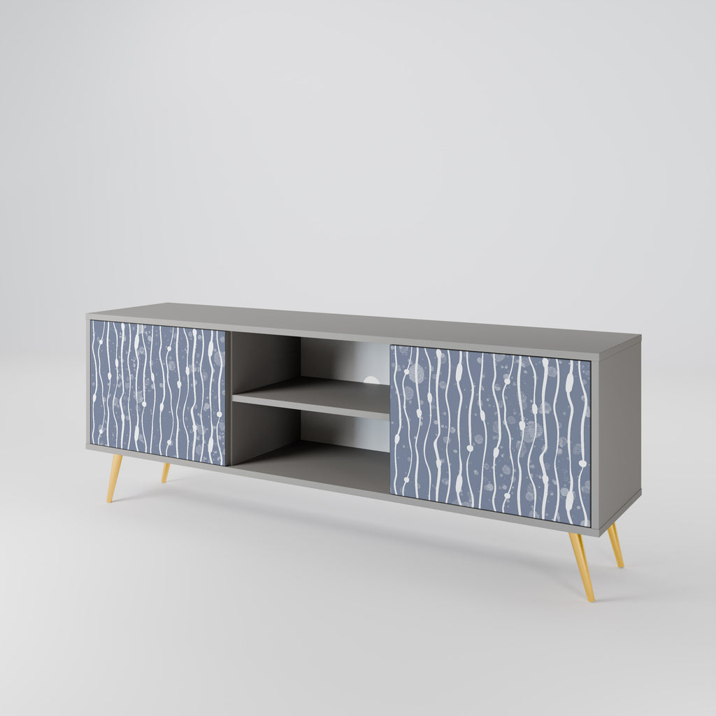 GRAPHITE RAIN 2-Door TV Stand in Grey Finish