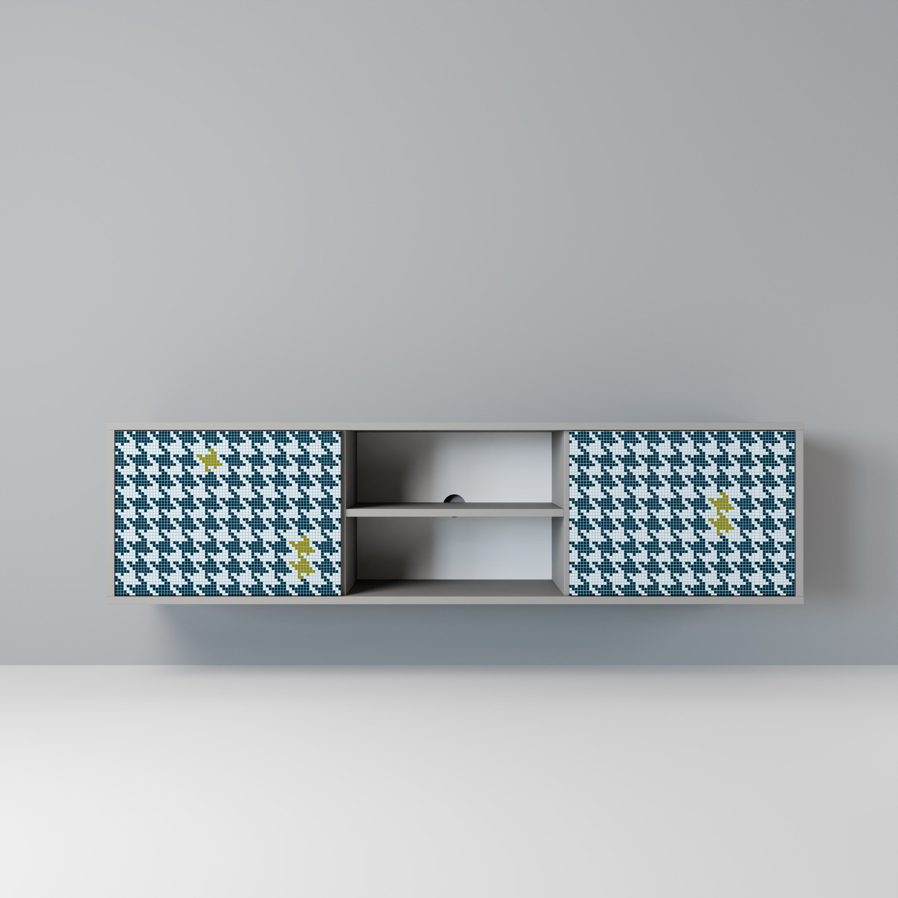 OUT OF CONTEXT 2-Door TV Stand in Grey Finish
