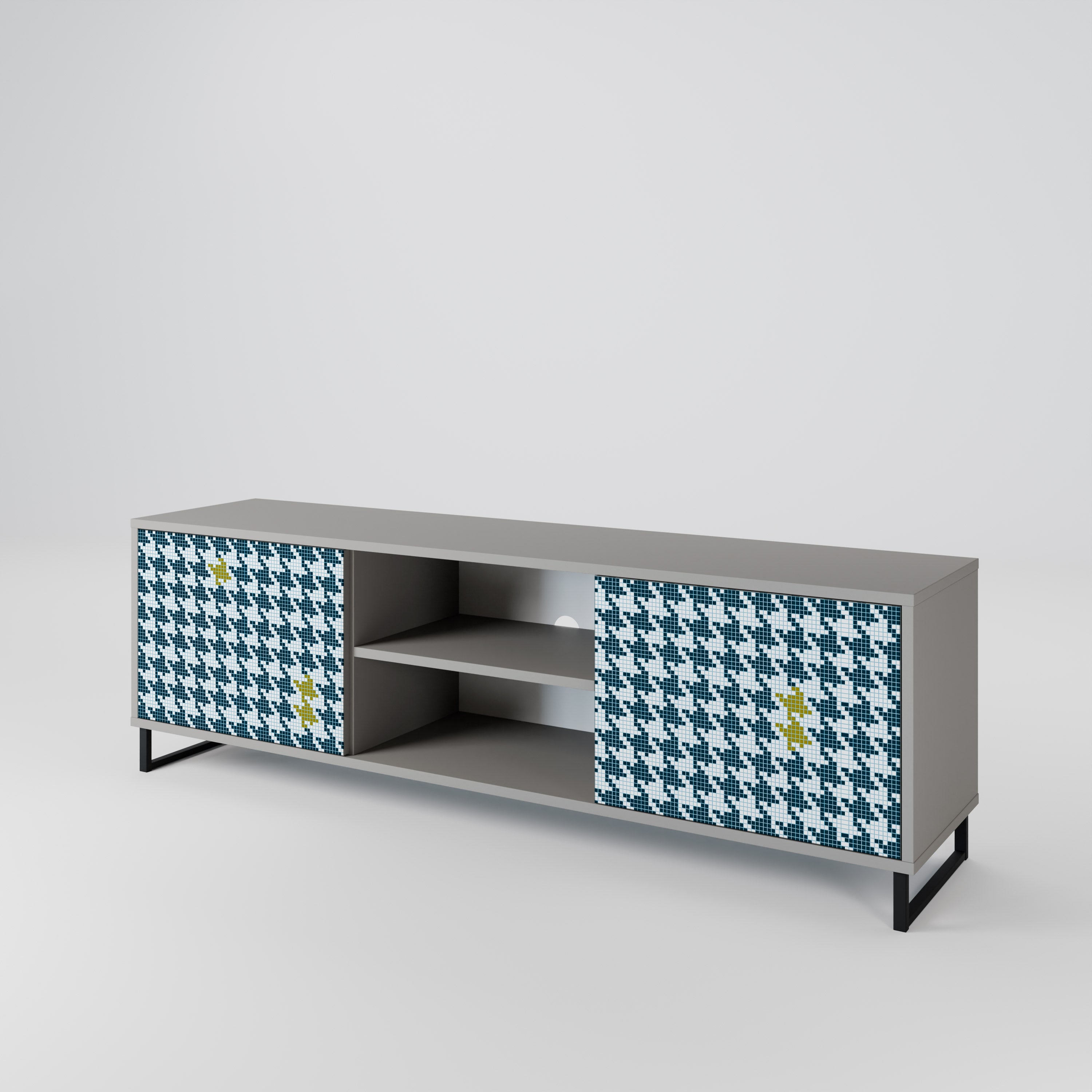 OUT OF CONTEXT 2-Door TV Stand in Grey Finish