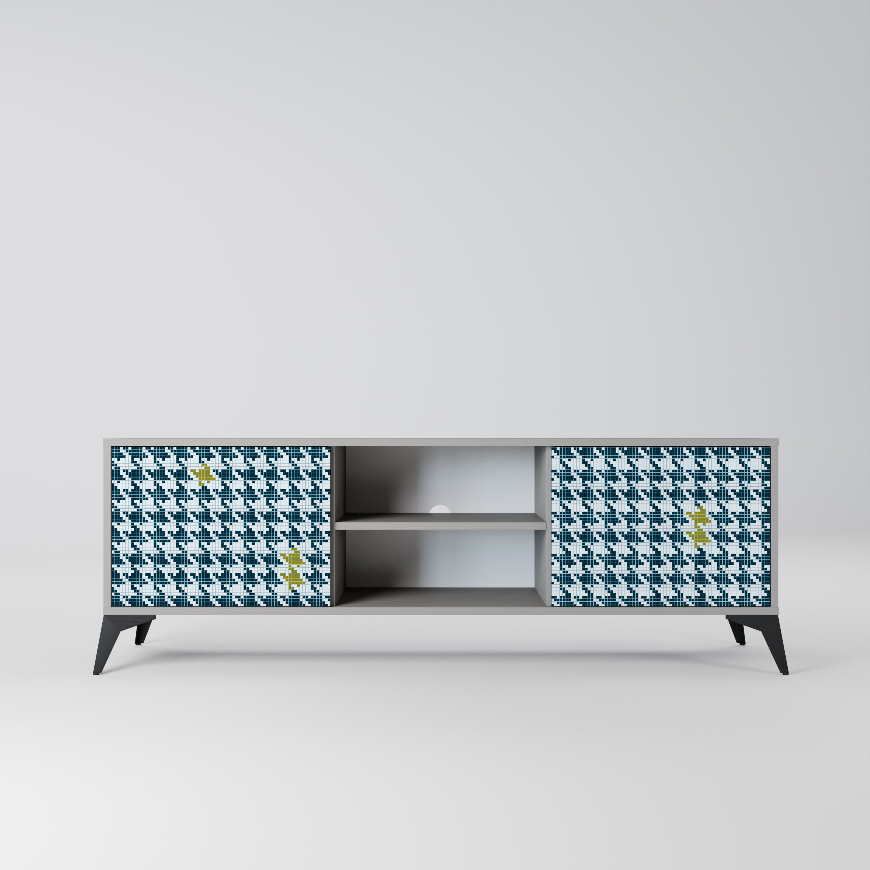 OUT OF CONTEXT 2-Door TV Stand in Grey Finish
