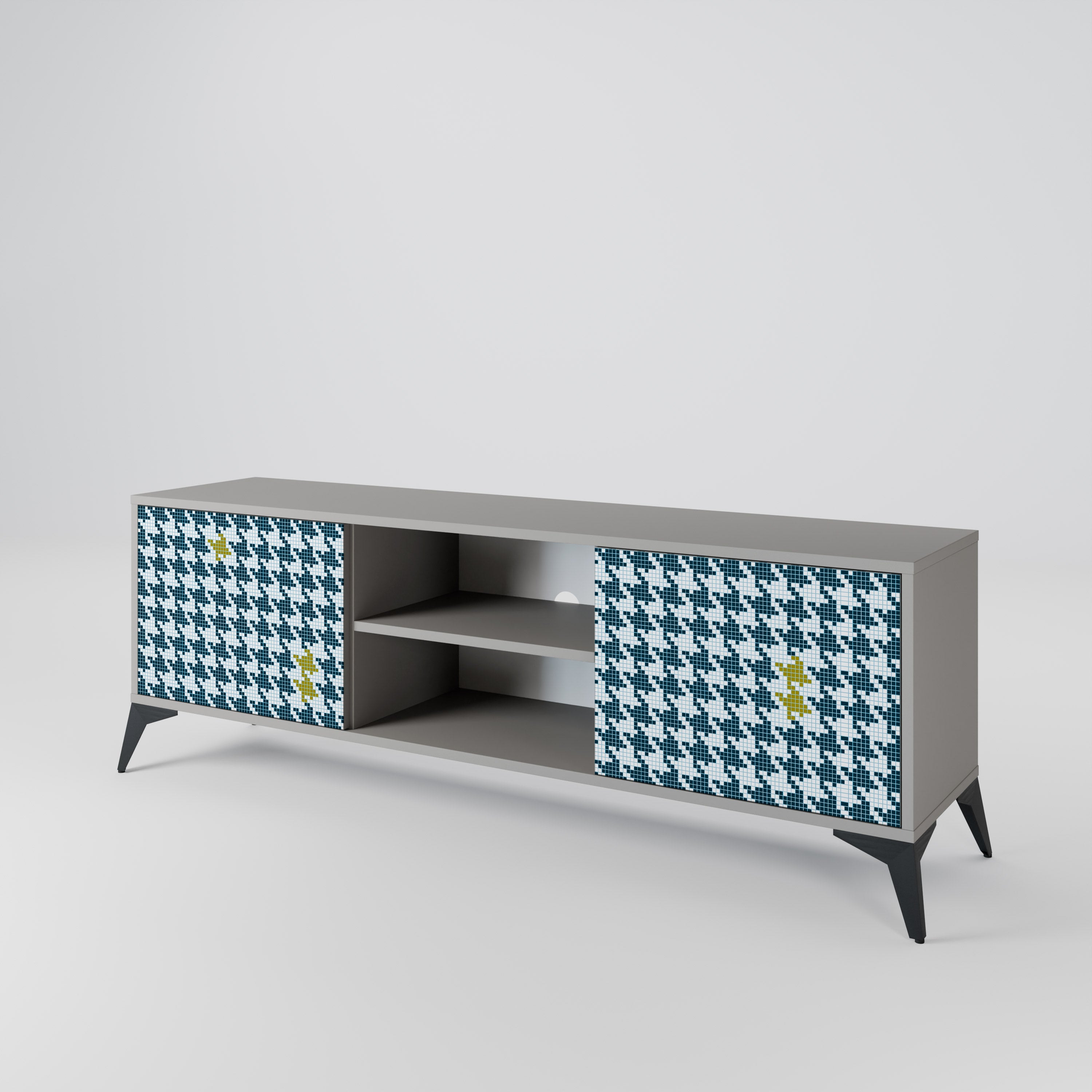OUT OF CONTEXT 2-Door TV Stand in Grey Finish