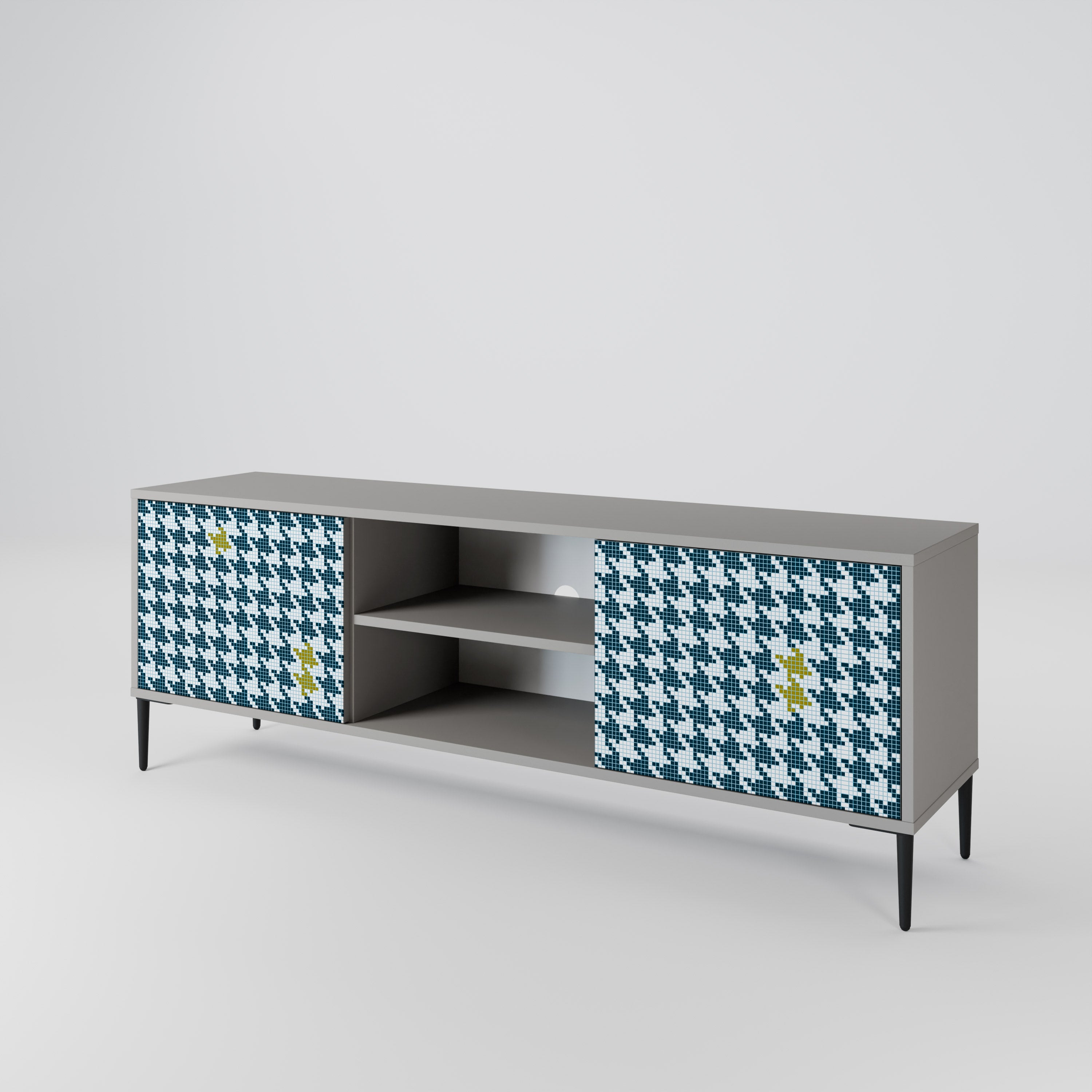 OUT OF CONTEXT 2-Door TV Stand in Grey Finish