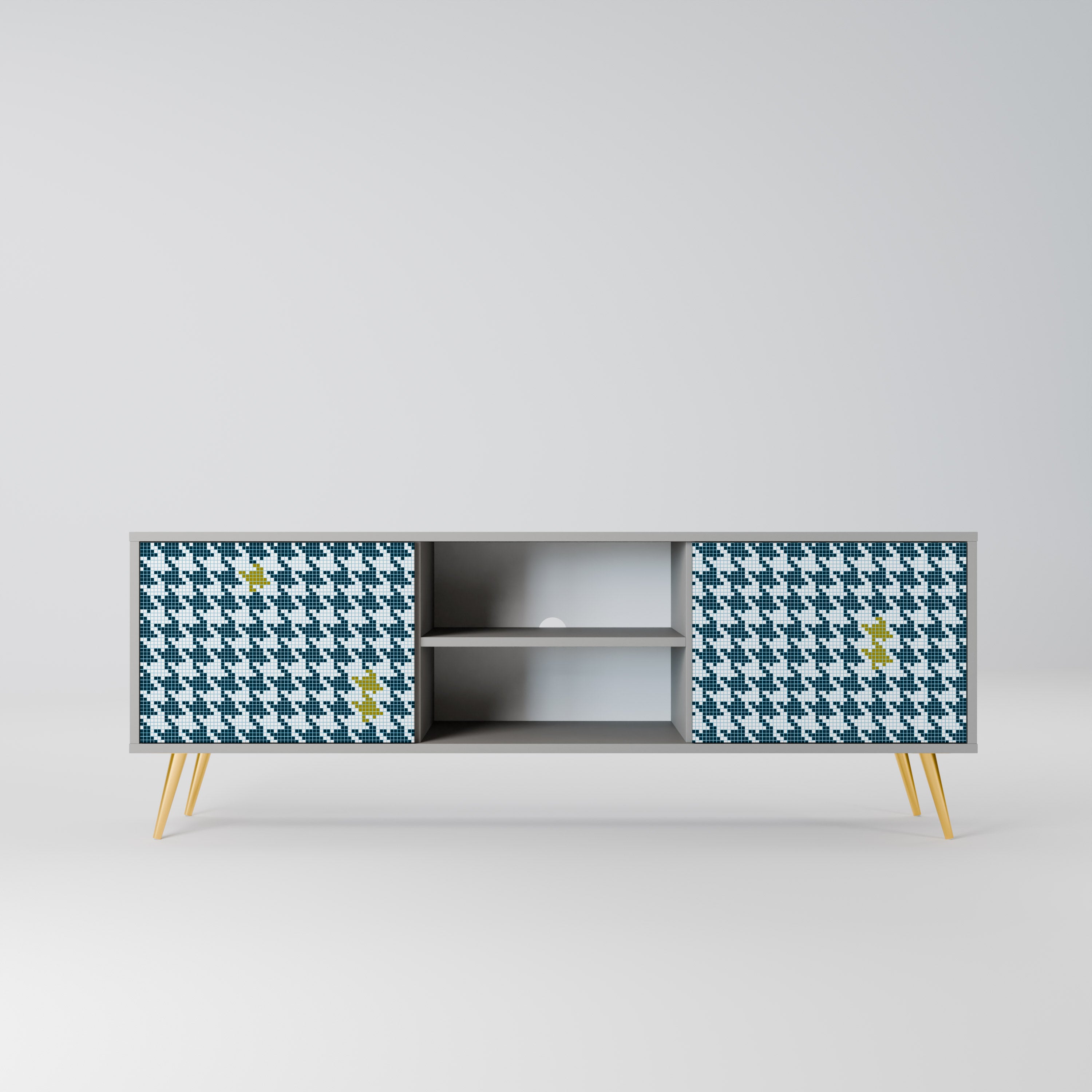 OUT OF CONTEXT 2-Door TV Stand in Grey Finish
