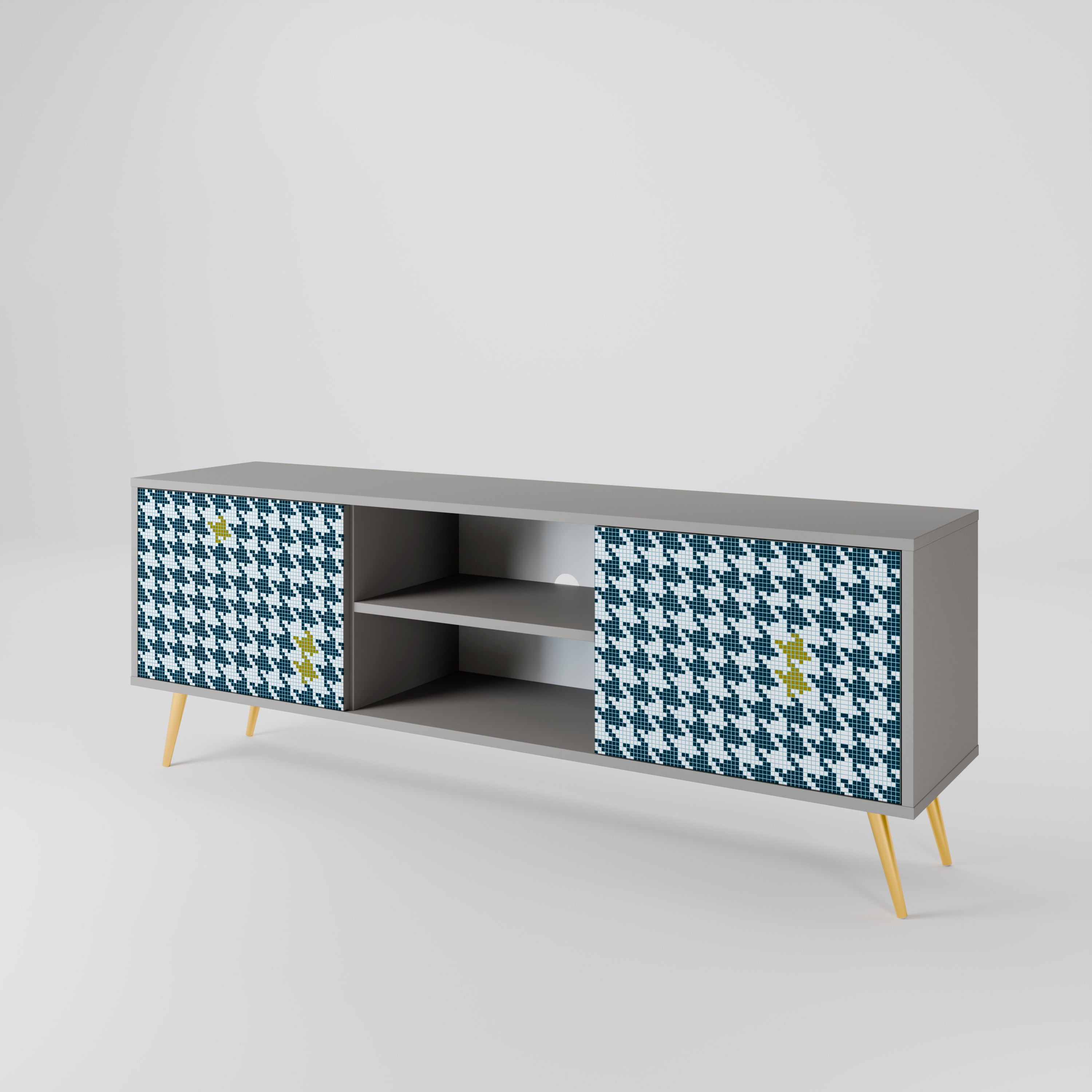 OUT OF CONTEXT 2-Door TV Stand in Grey Finish