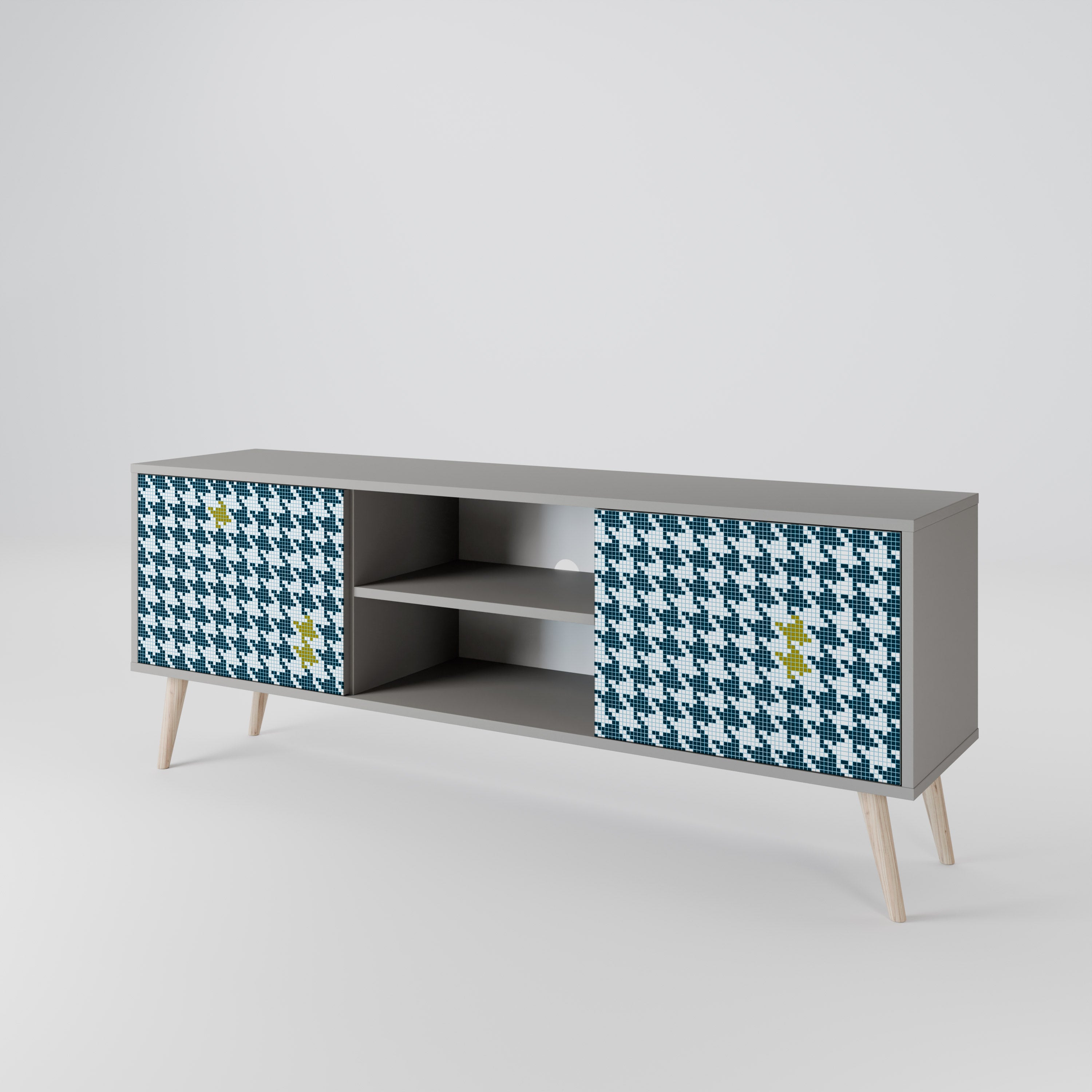 OUT OF CONTEXT 2-Door TV Stand in Grey Finish