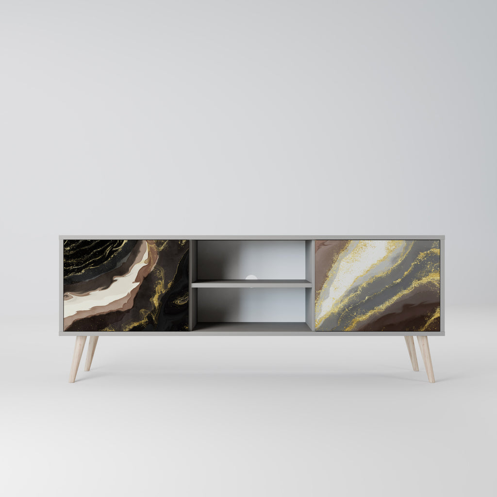 GOLD DUST 2-Door TV Stand in Grey Finish
