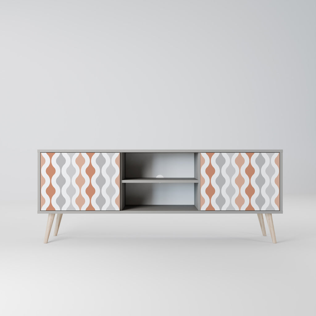 HAZY NOSTALGIA 2-Door TV Stand in Grey Finish