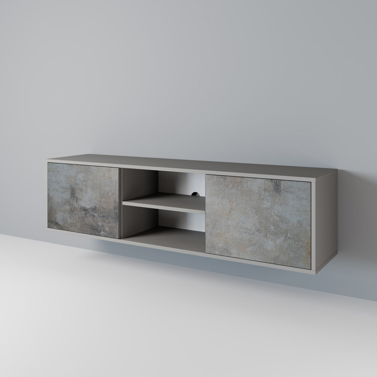CONCRETE WALL Έπιπλο τηλεόρασης 2-θυρών