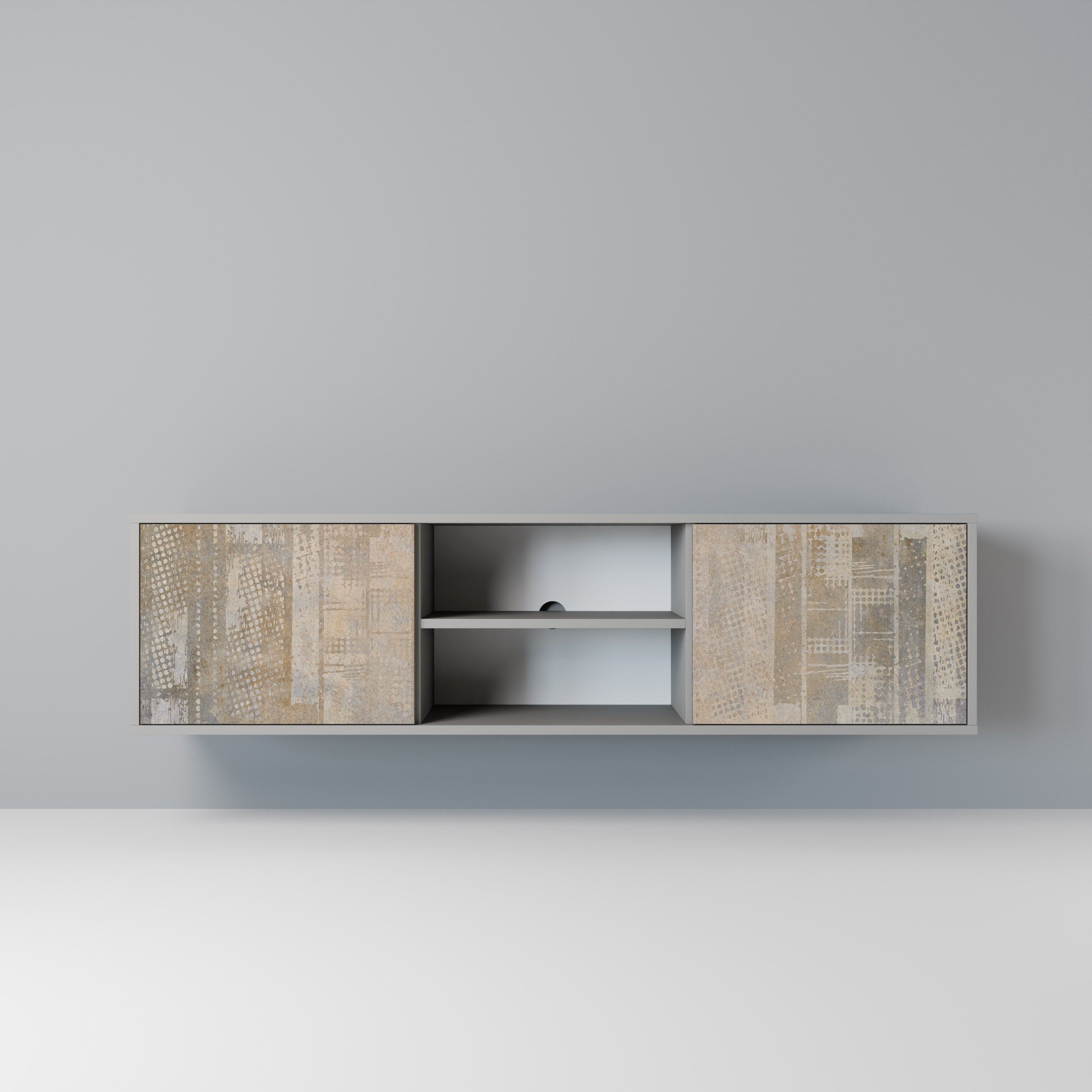 SCREEN ERROR 2-Door TV Stand in Grey Finish