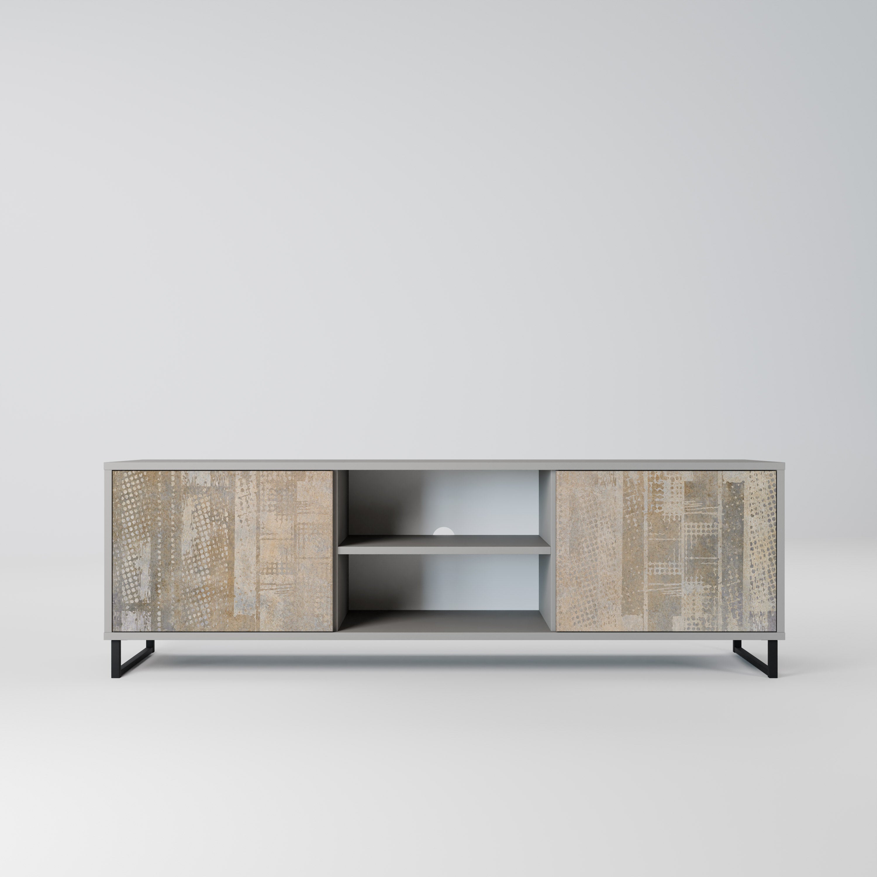 SCREEN ERROR 2-Door TV Stand in Grey Finish