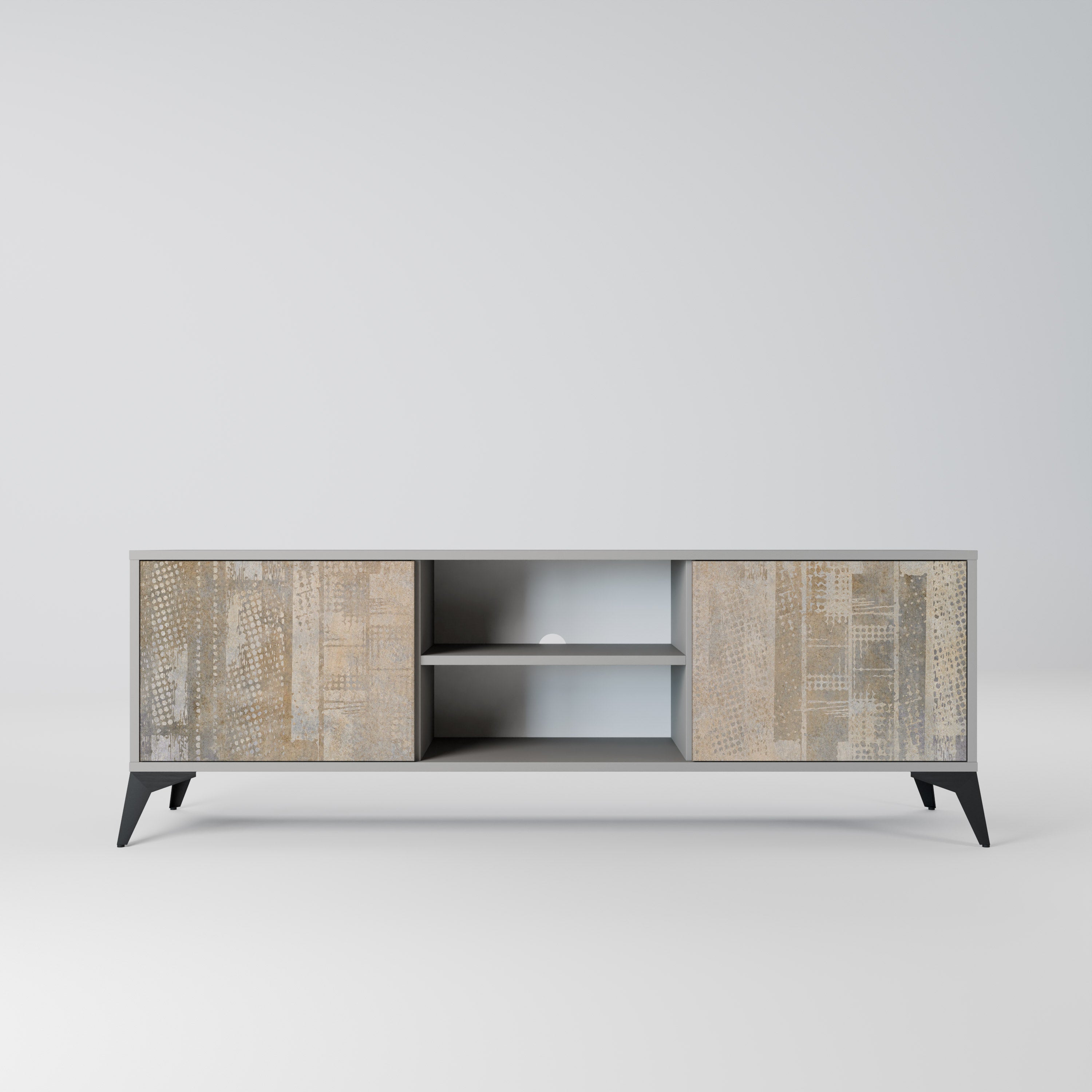 SCREEN ERROR 2-Door TV Stand in Grey Finish