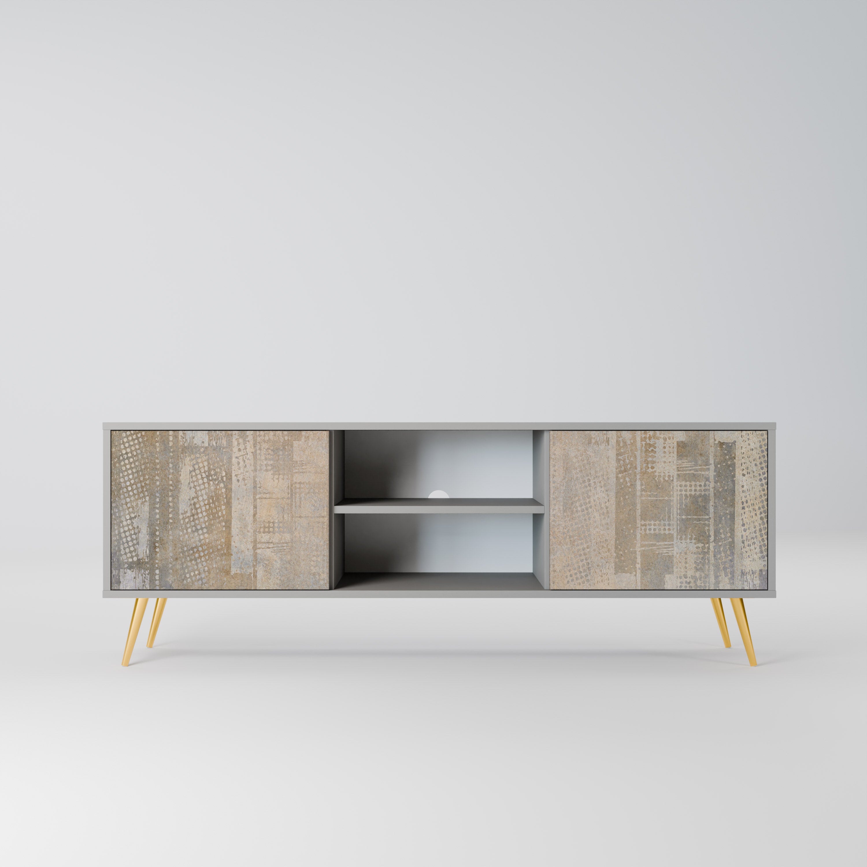 SCREEN ERROR 2-Door TV Stand in Grey Finish