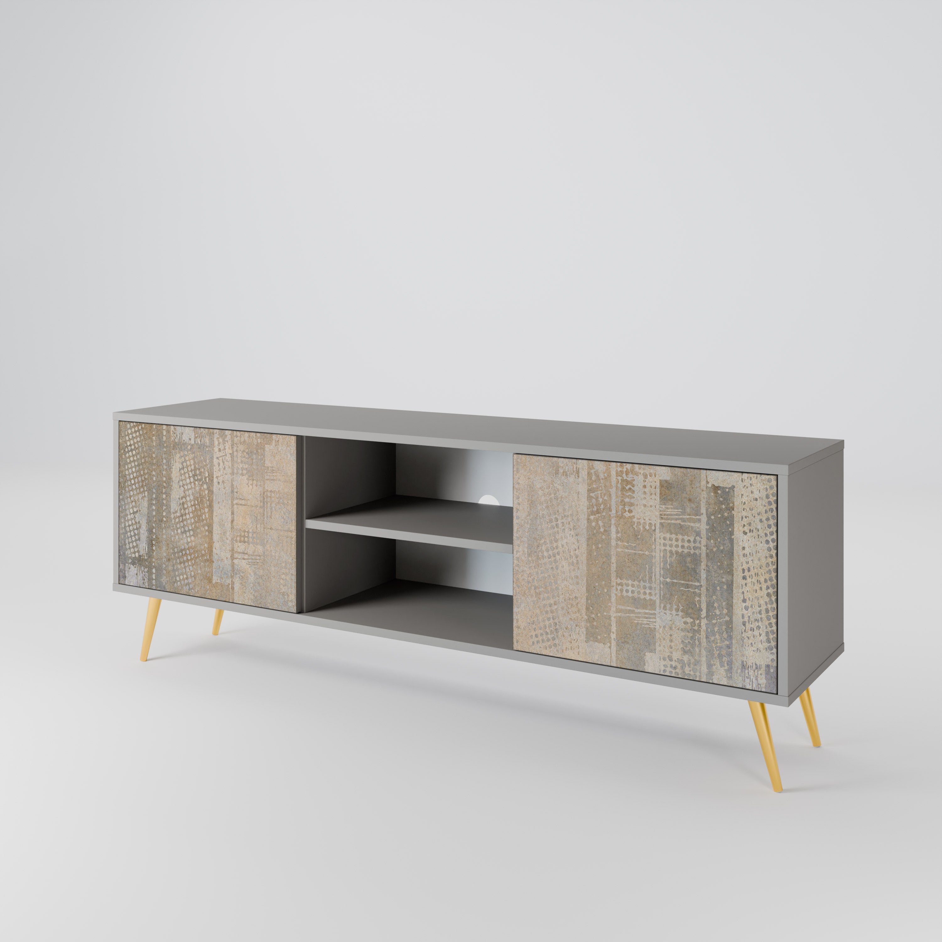 SCREEN ERROR 2-Door TV Stand in Grey Finish