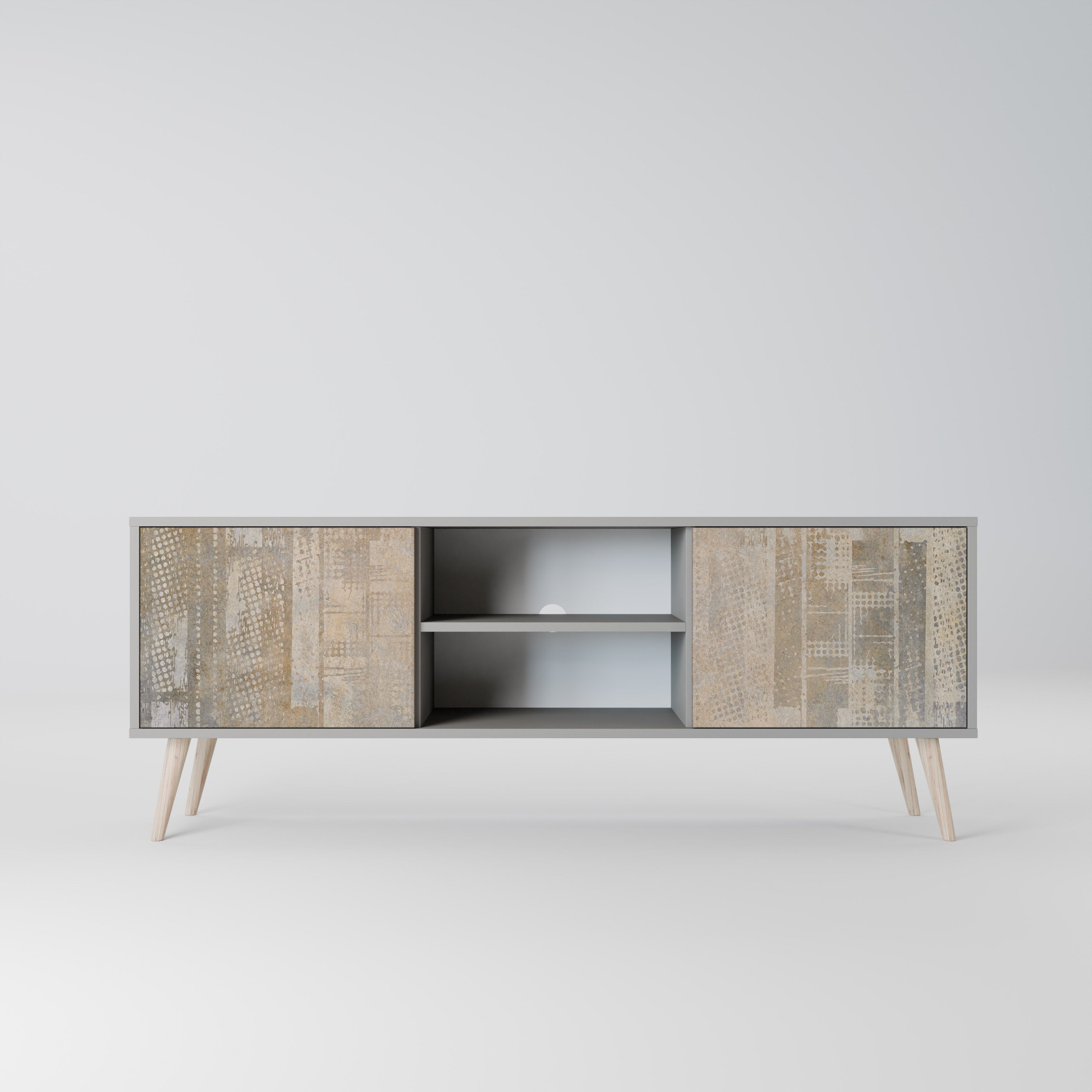 SCREEN ERROR 2-Door TV Stand in Grey Finish