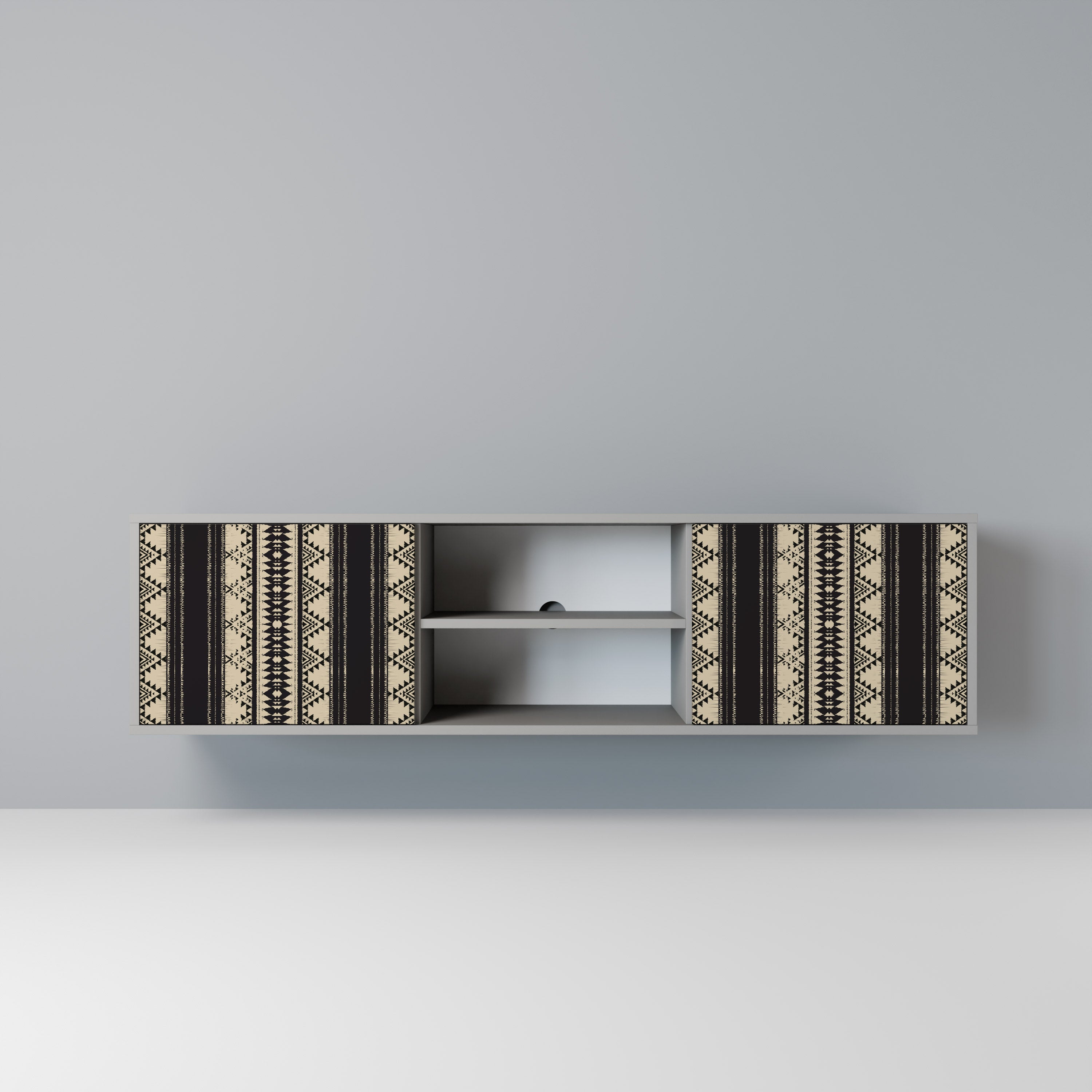 AZTEC 2-Door TV Stand in Grey Finish