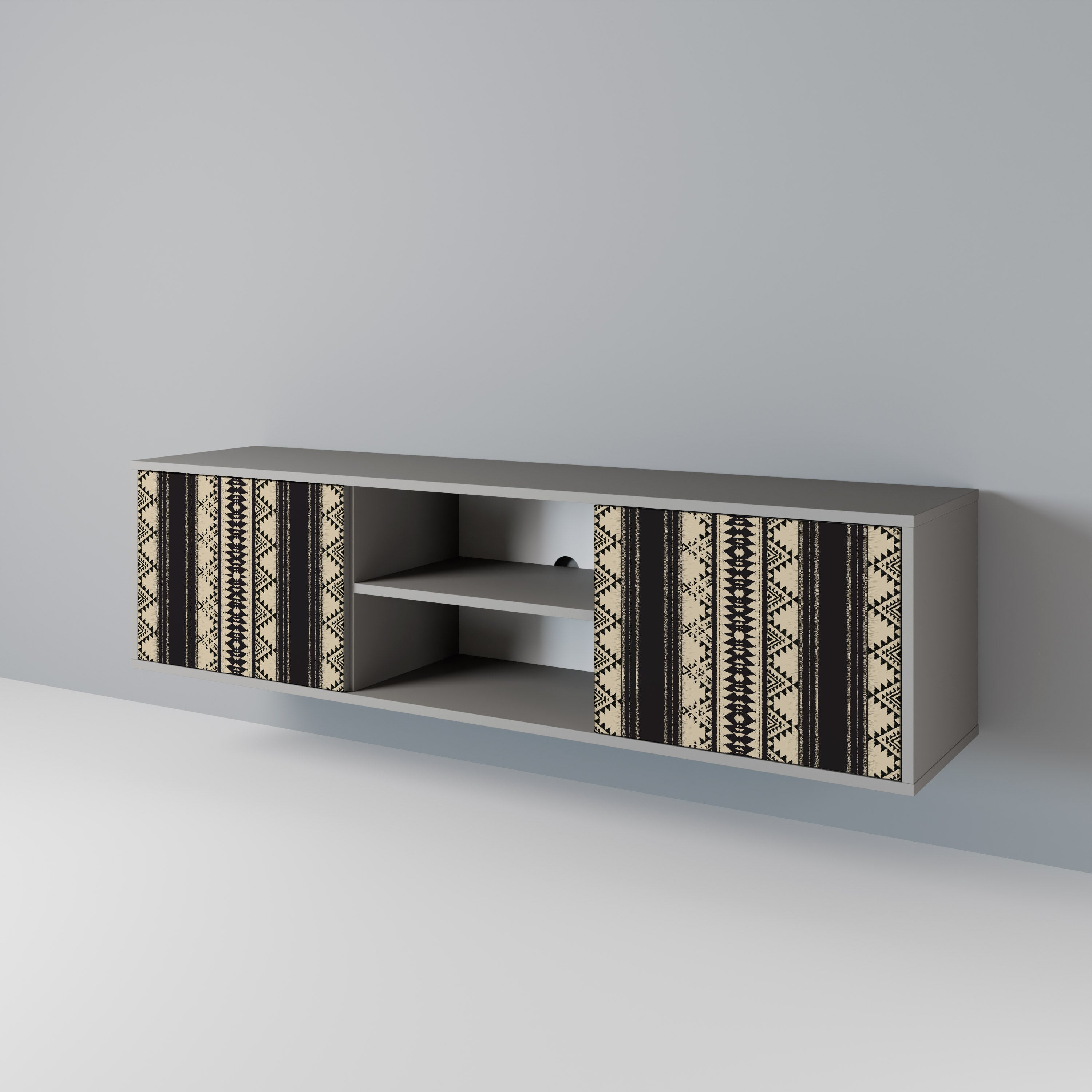 AZTEC 2-Door TV Stand in Grey Finish