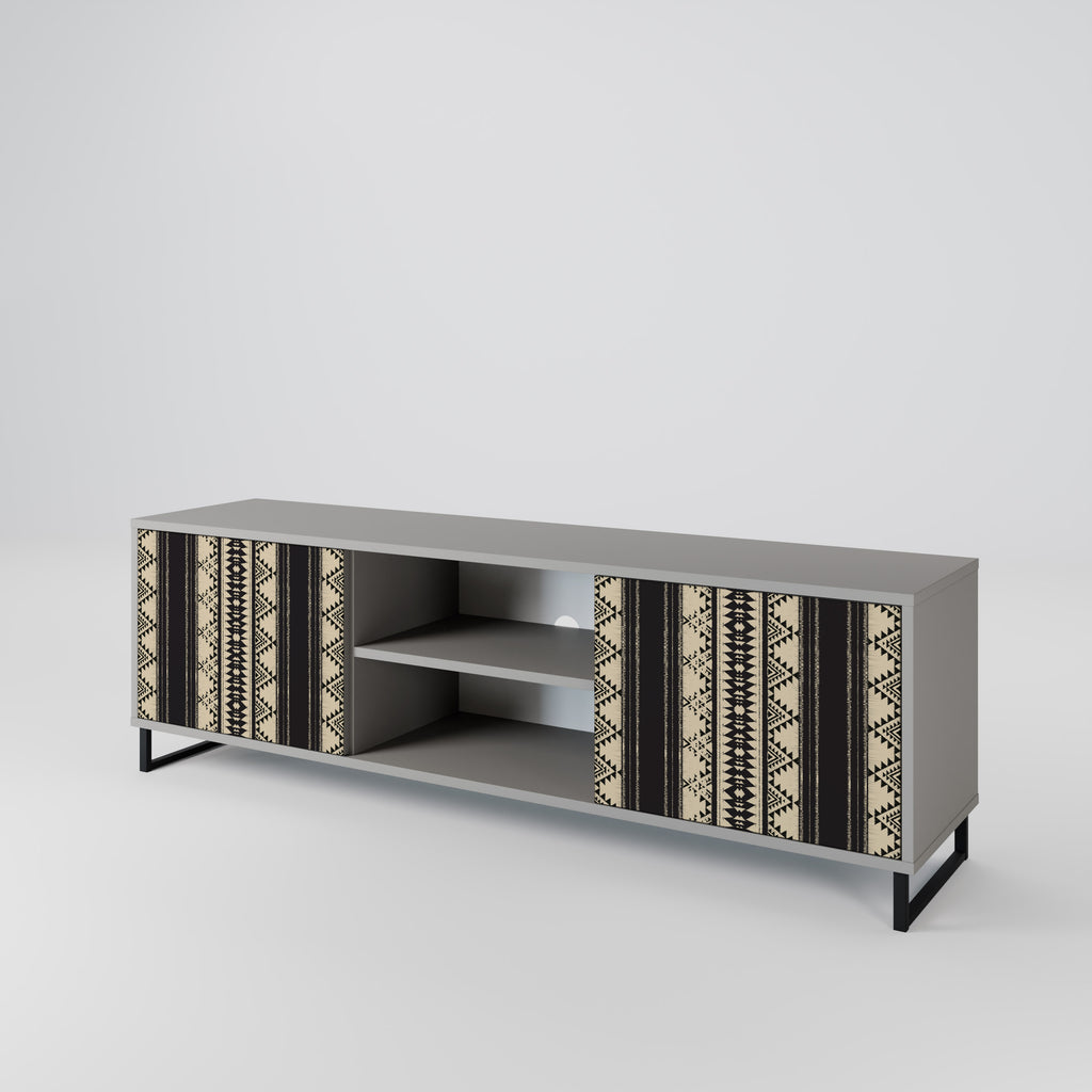 AZTEC 2-Door TV Stand in Grey Finish