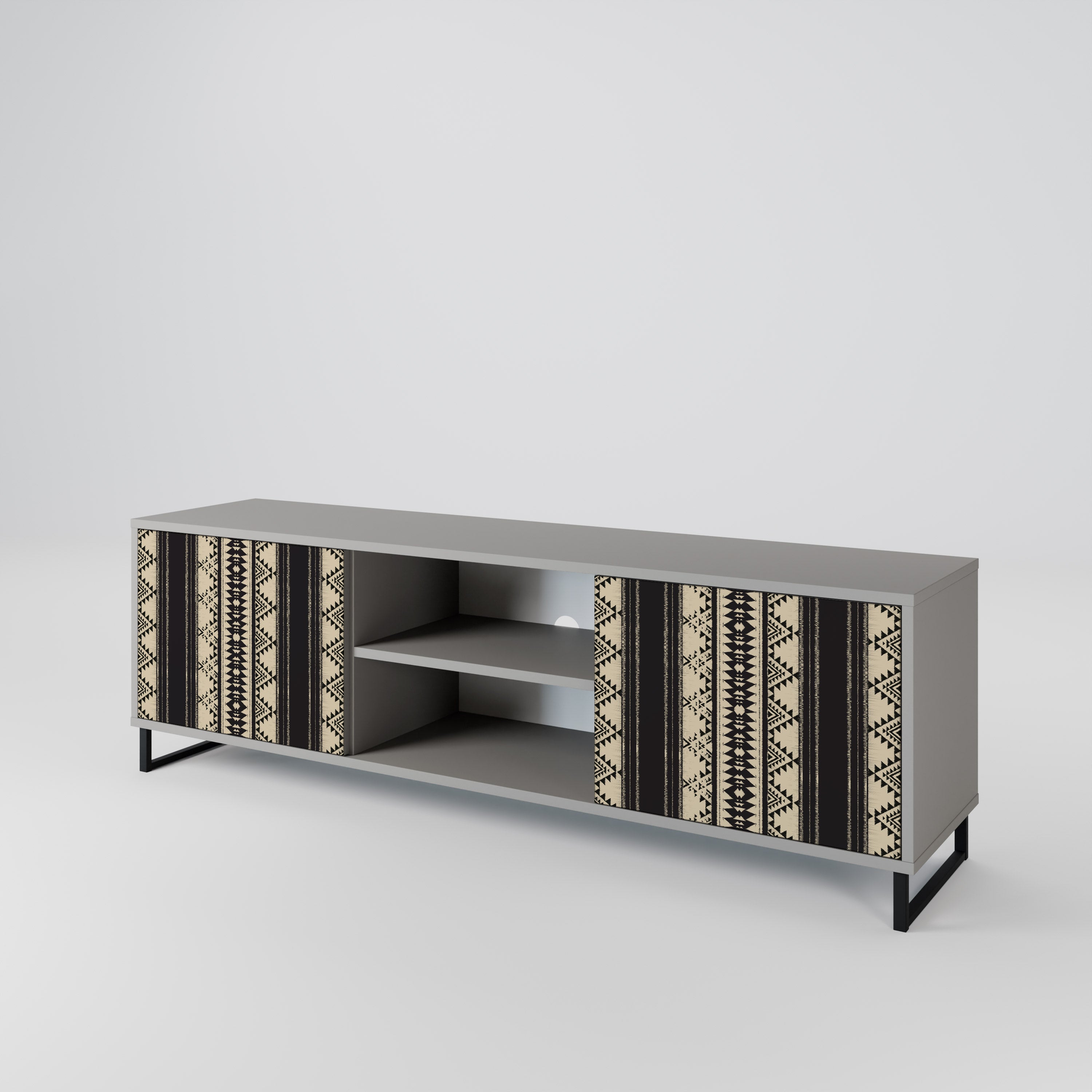 AZTEC 2-Door TV Stand in Grey Finish
