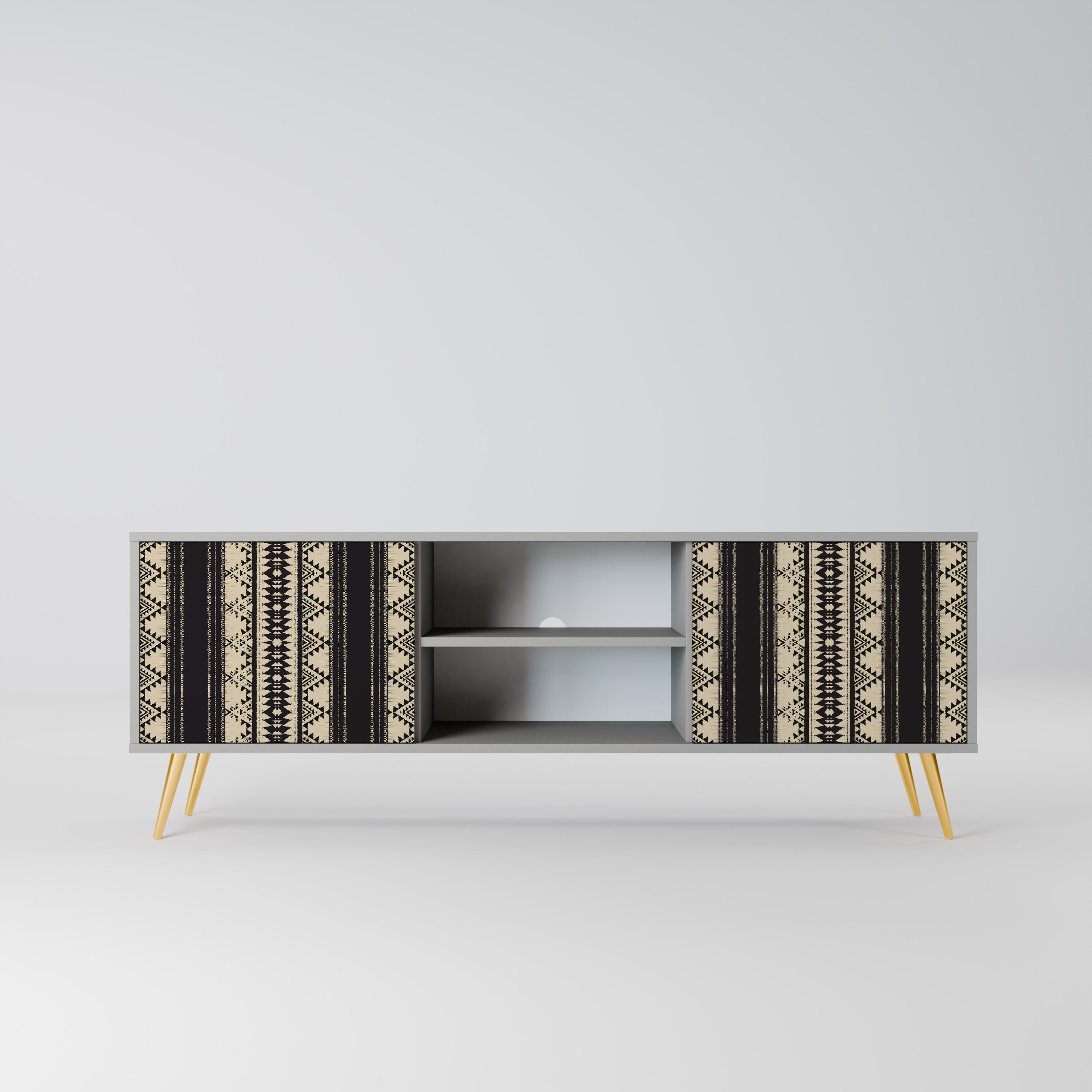 AZTEC 2-Door TV Stand in Grey Finish